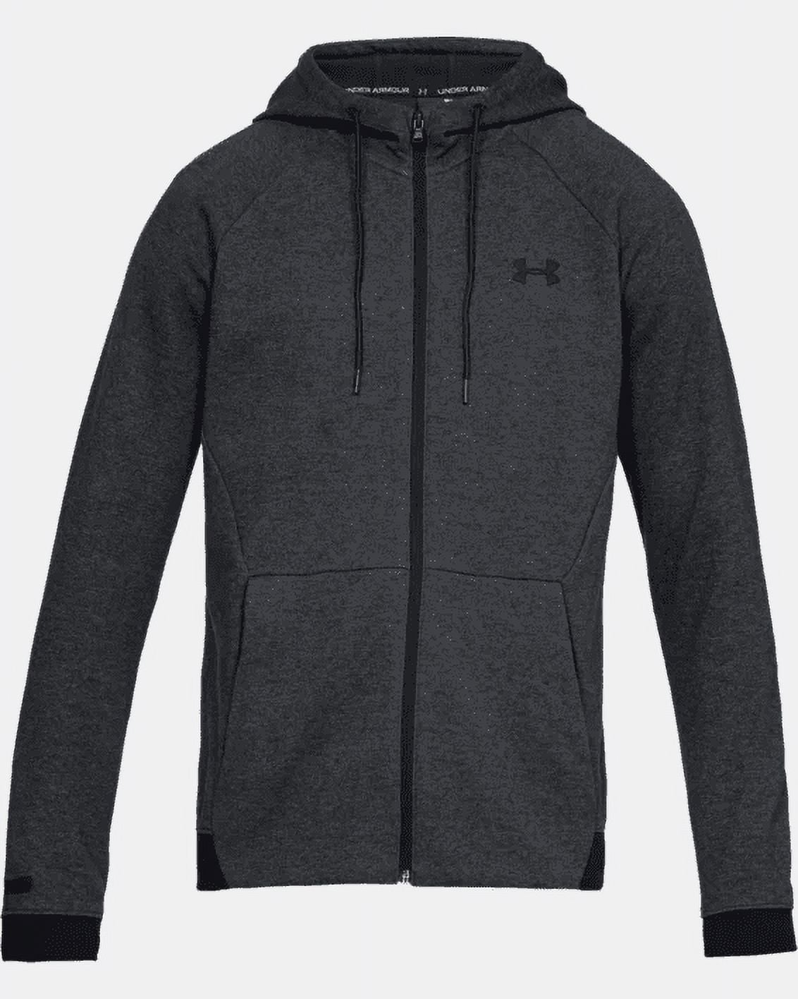 Under Armour Men's Black Double Knit Full Zip Slim Fit Sweatshirt Hoodie