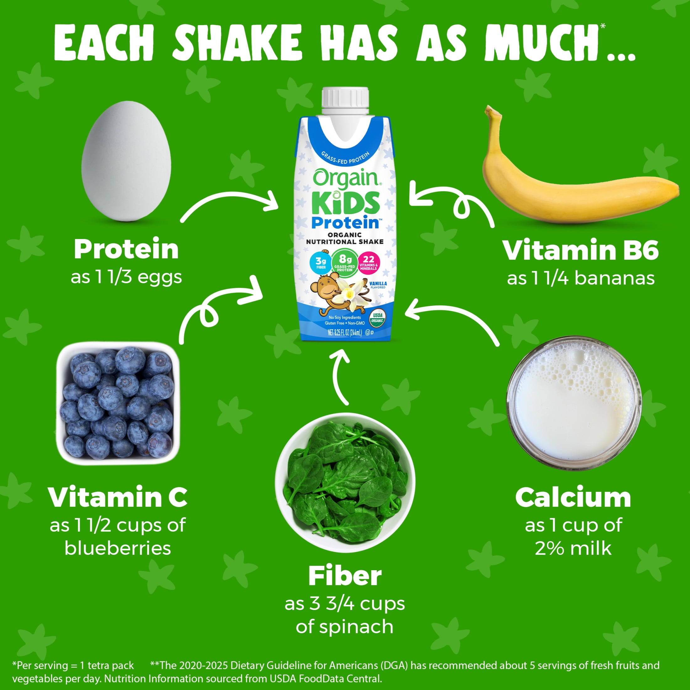 Orgain Organic Kids Protein Shake with 22 Essential Vitamins & Minerals - Vanilla Flavor - Pack