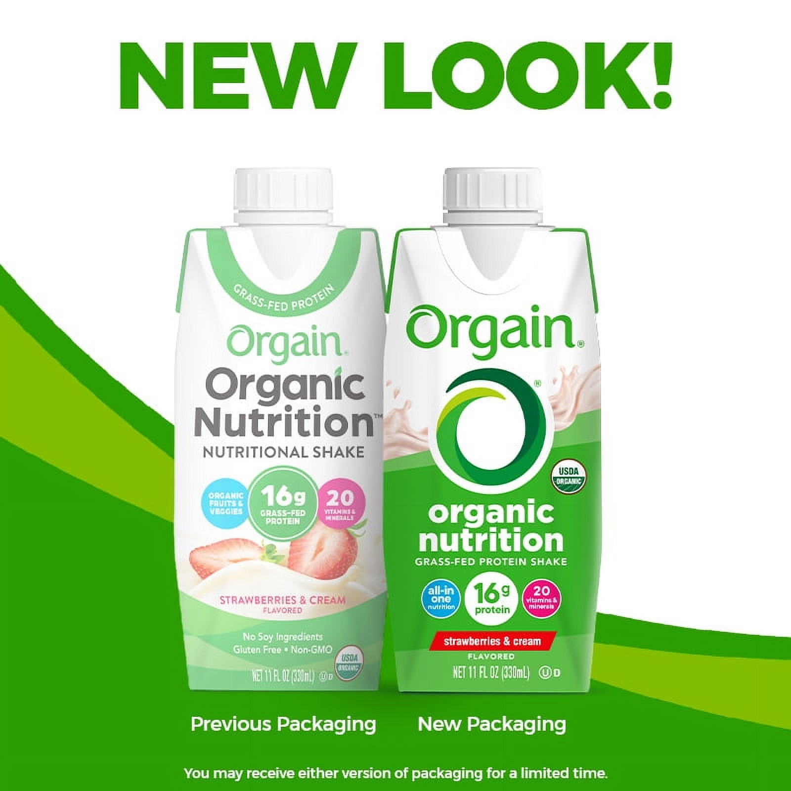 Orgain Organic Strawberries and Cream Protein Shake 11oz 4ct