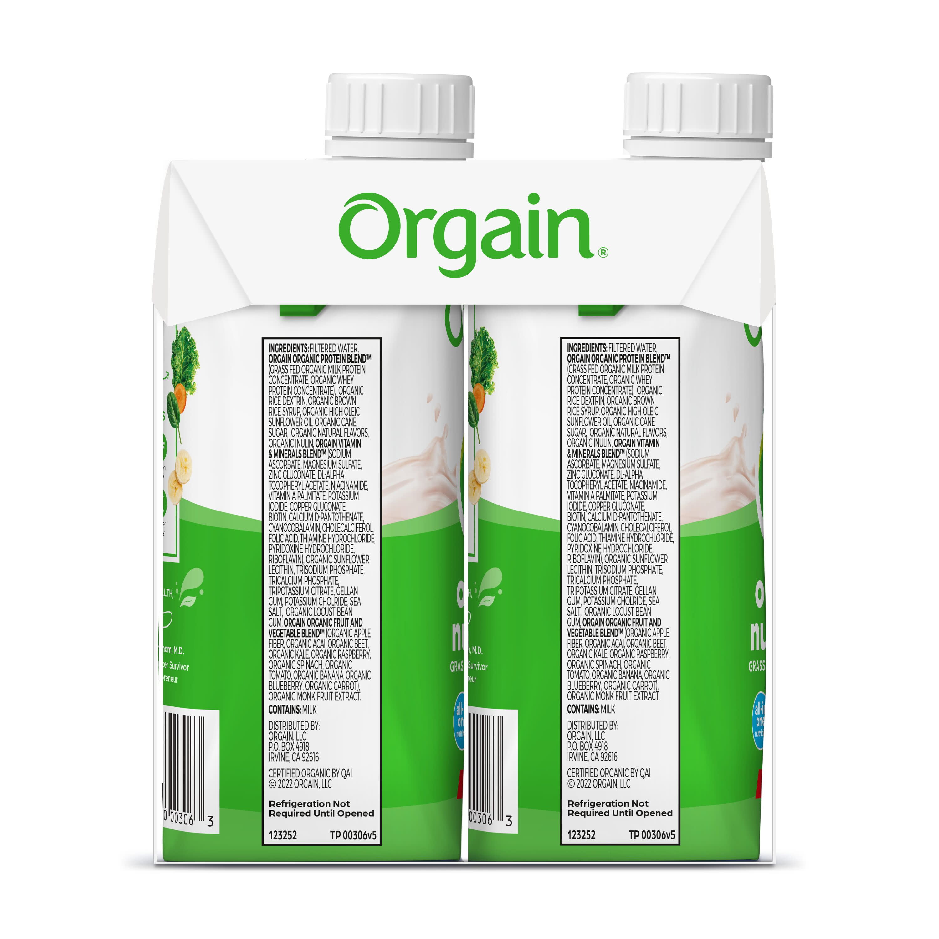 Orgain Organic Strawberries and Cream Protein Shake 11oz 4ct