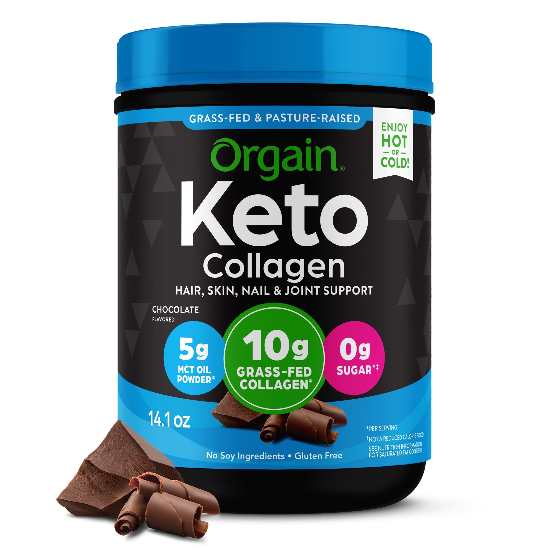 Orgain Keto Collagen Protein Powder Grass-Fed Collagen, MCT Oil Chocolate .88lb