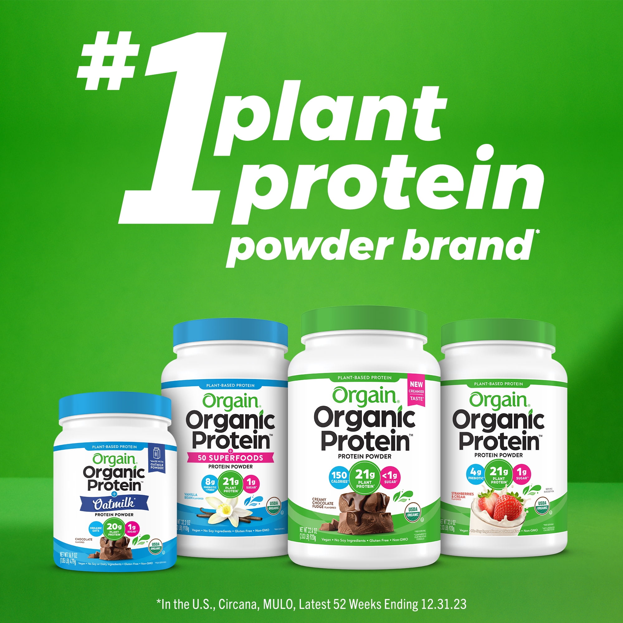 Orgain Organic Vegan Protein Powder Vanilla Bean Plant Based Shake