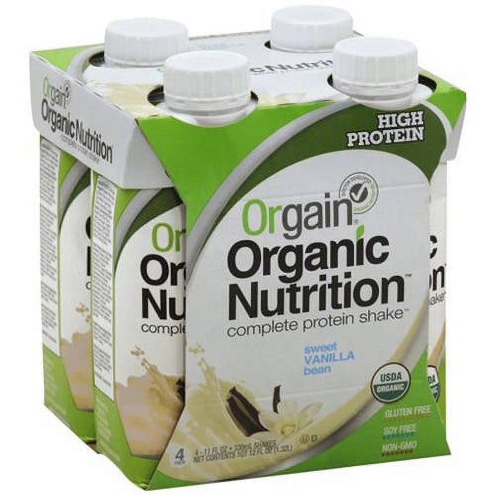 Orgain Organic Sweet Vanilla Bean Protein Shake 16g Protein 4 Ct