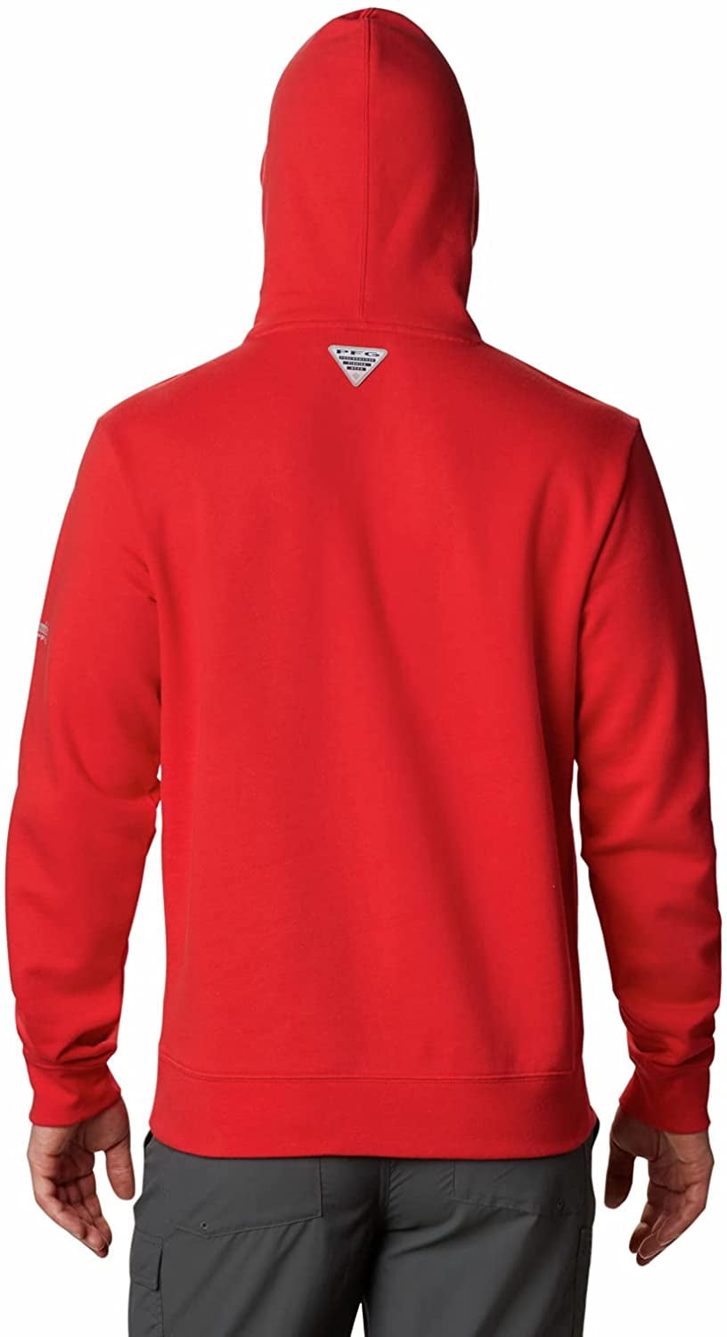 Columbia Men's PFG Triangle Hoodie in Red Spark/White Size 3X