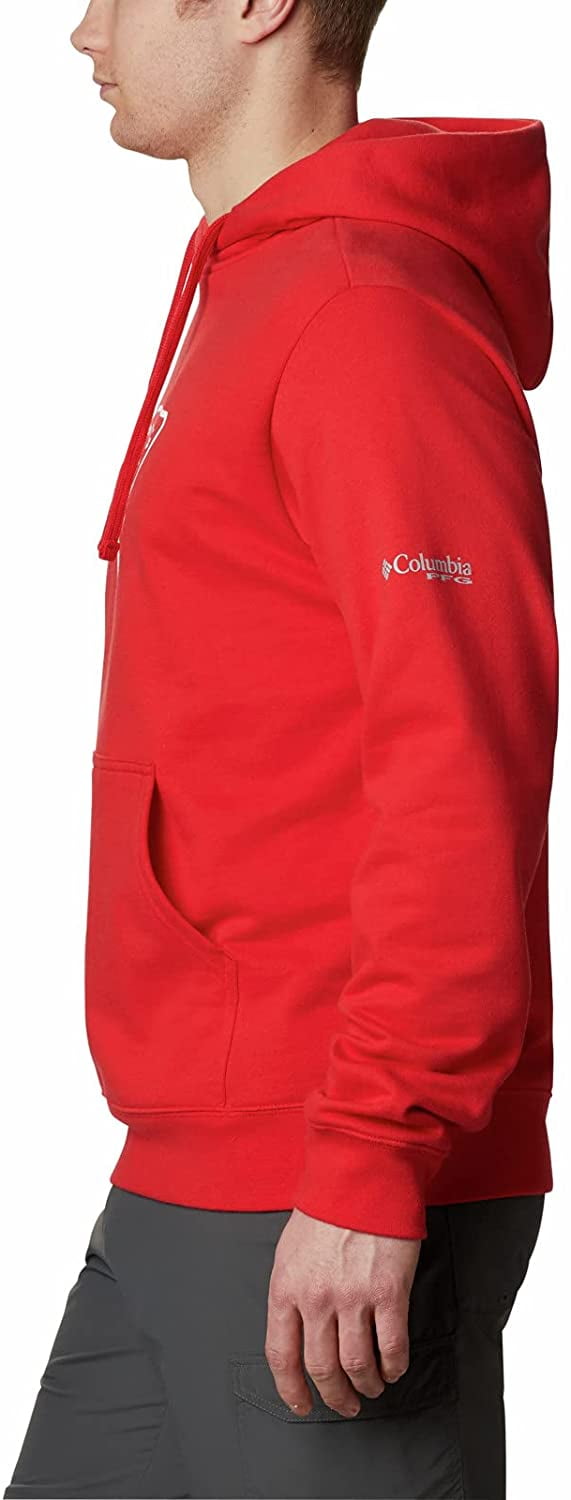 Columbia Men's PFG Triangle Hoodie in Red Spark/White Size 3X