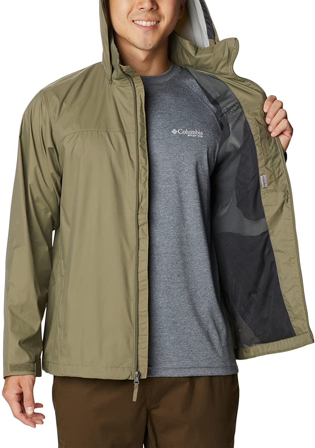 Columbia Mens Glennaker Lake Rain Jacket Stone Green XL