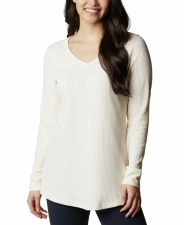 Columbia Plus Size Pine Peak Thermal Top Chalk Heather 2X