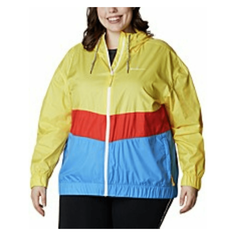 $90 Columbia Women's Sandy Sail Long Sleeve Hooded Windbreaker Yellow 3X Plus