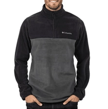 Columbia 1620191 Men's Steens Mountain Half Zip Fleece Jacket L Black Grill Option