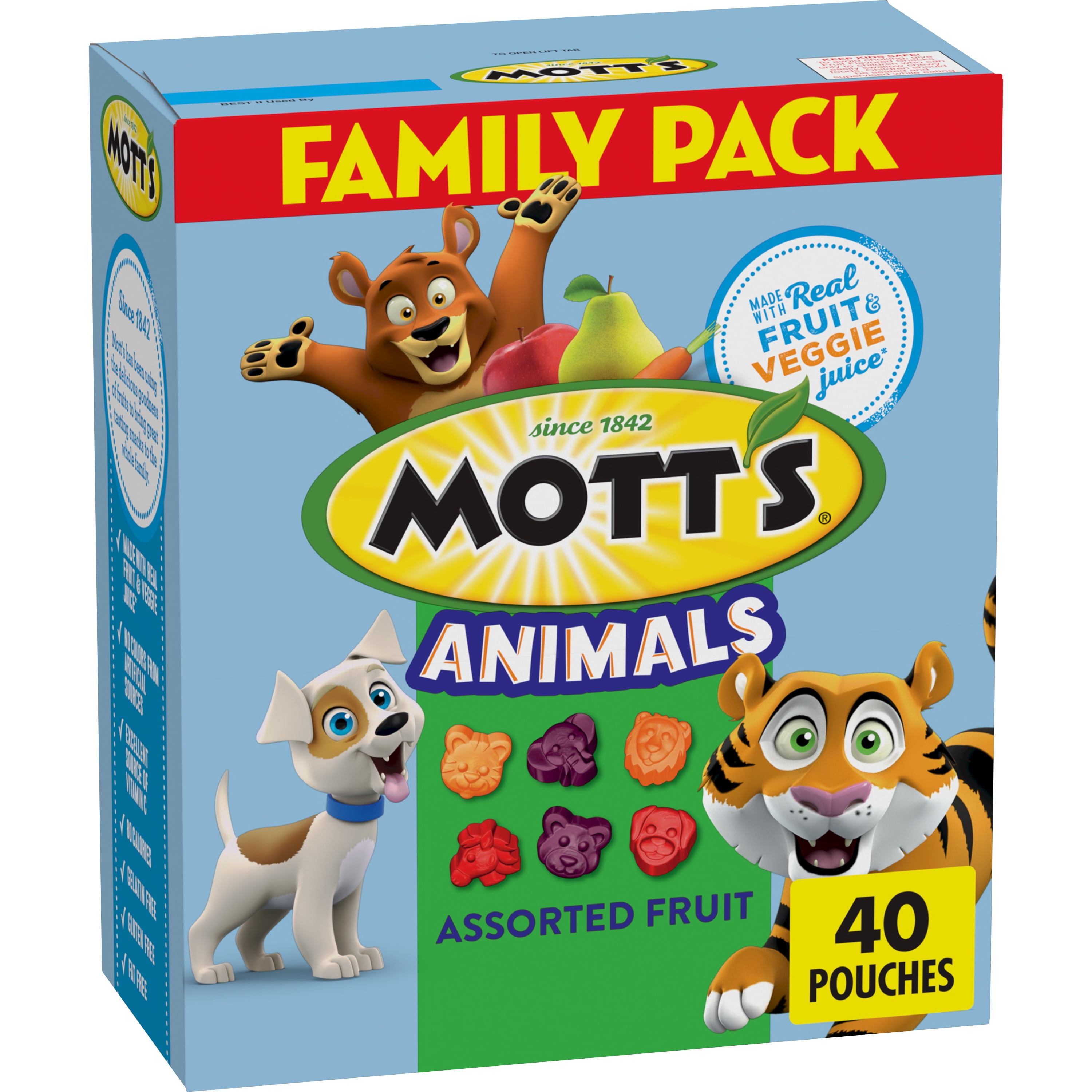 MOTTS FRUIT FLAVORED ANIMALS ASSORTED FAMILY PACK 40 CT 32 OZ