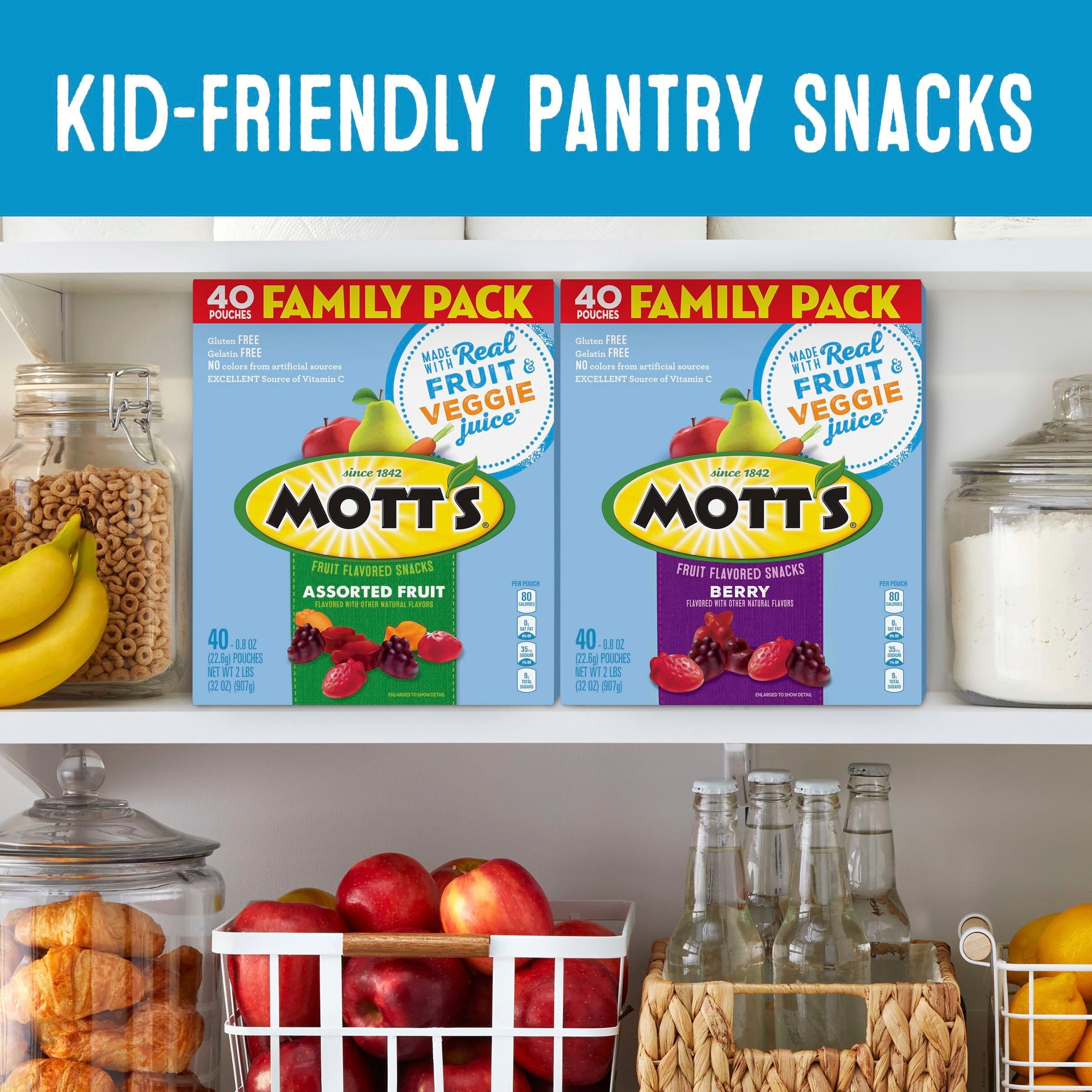 MOTTS FRUIT FLAVORED ANIMALS ASSORTED FAMILY PACK 40 CT 32 OZ