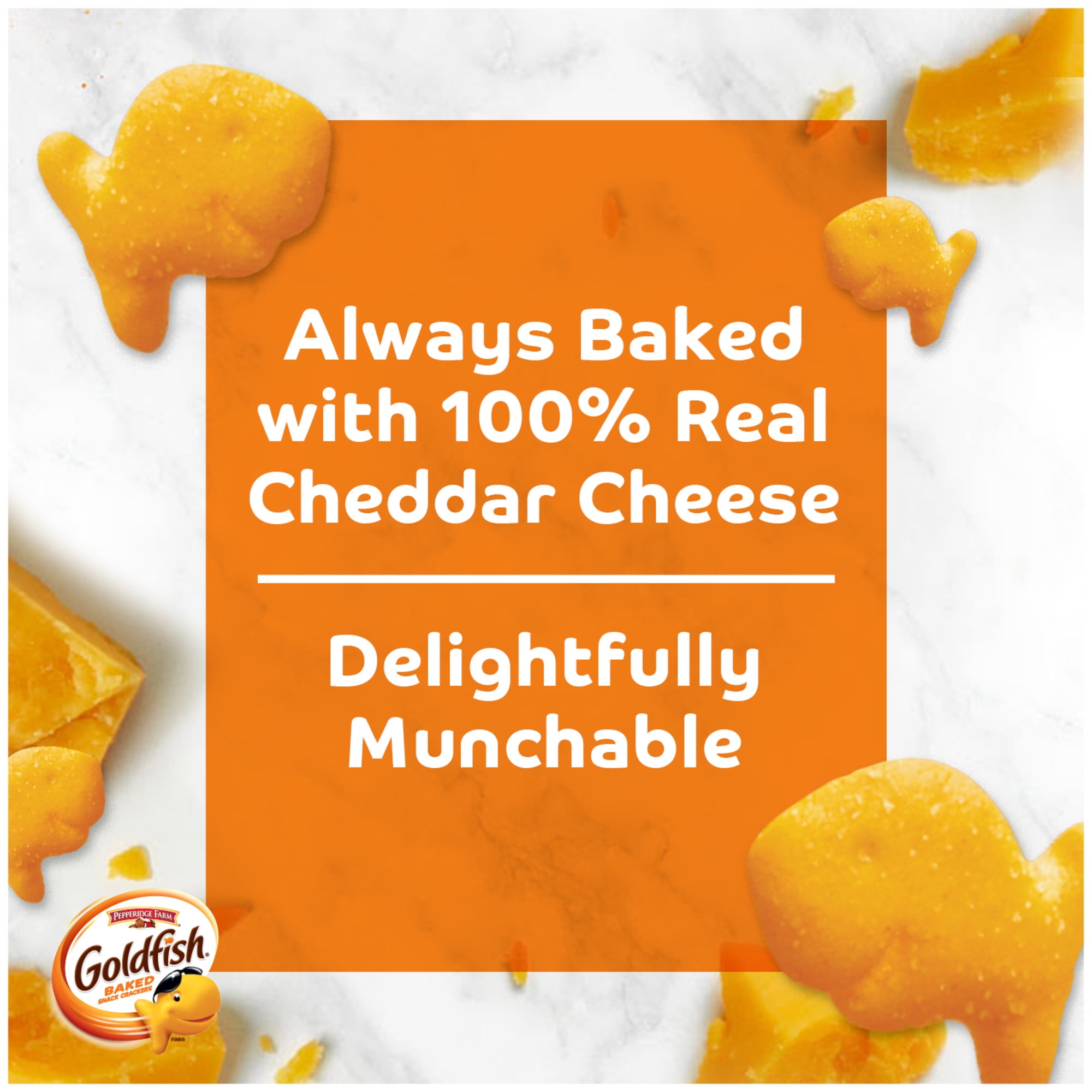 Goldfish Cheddar Cheese Crackers Snack Packs 1 oz 12 CT Multi-Pack Tray