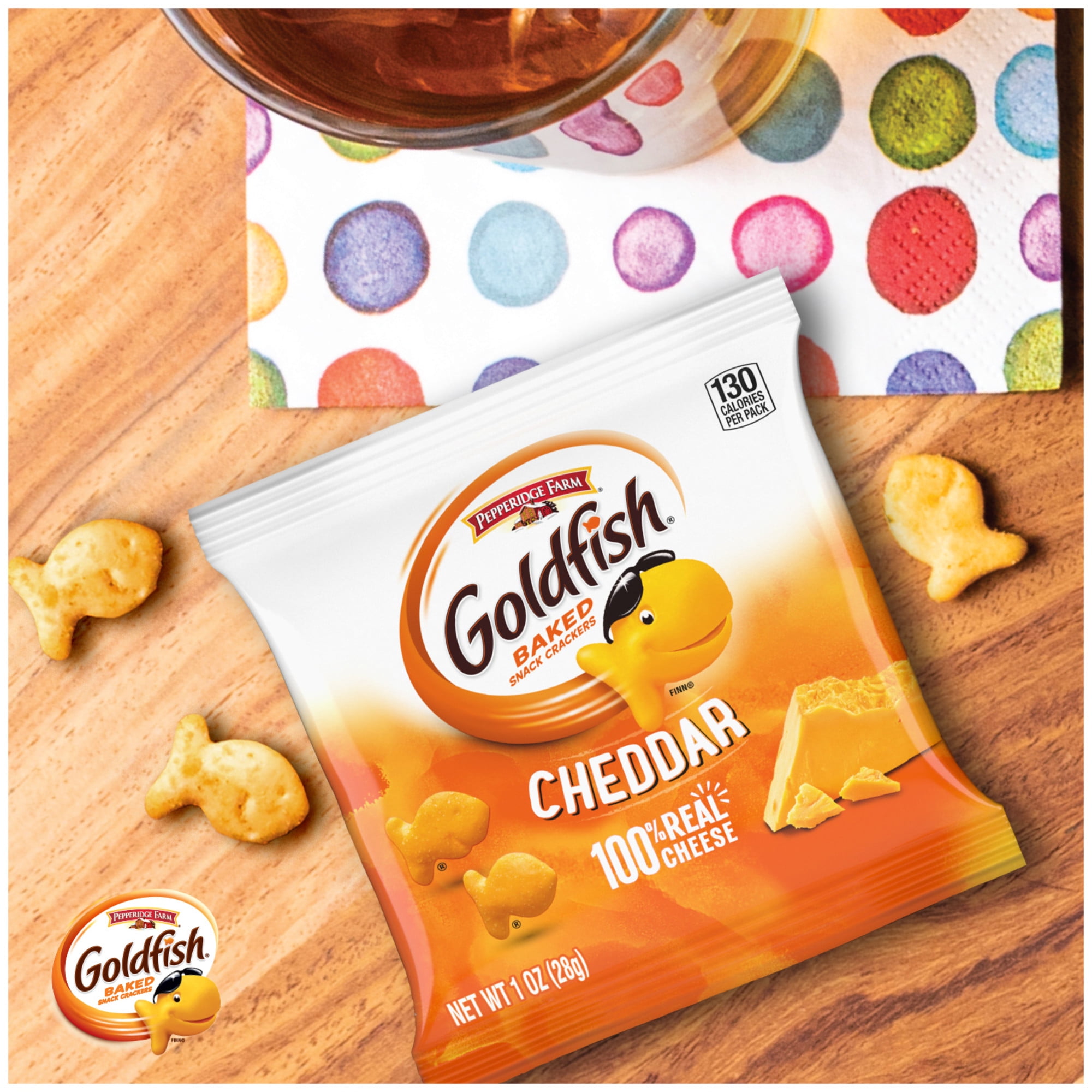 Goldfish Cheddar Cheese Crackers Snack Packs 1 oz 12 CT Multi-Pack Tray