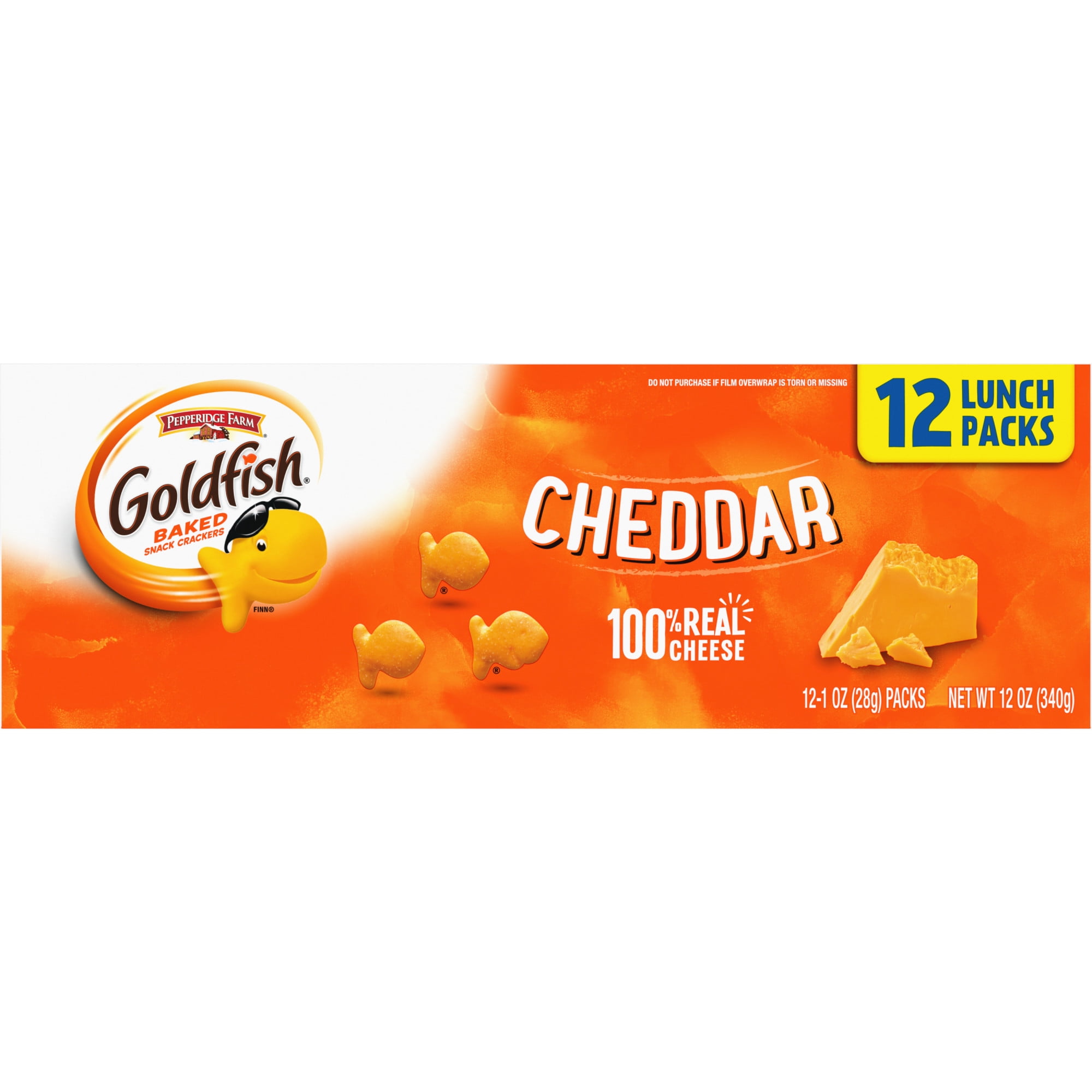 Goldfish Cheddar Cheese Crackers Snack Packs 1 oz 12 CT Multi-Pack Tray