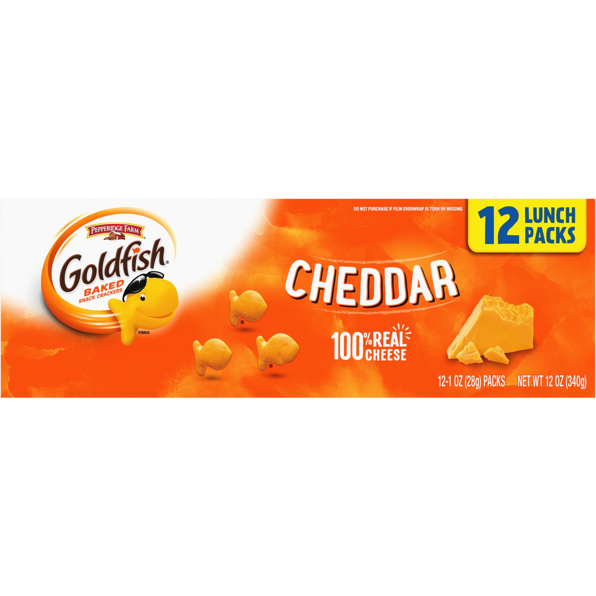 GOLDFISH CHEDDAR CHEESE SNACK PACKS 1 OZ 12 CT MULTI PACK TRAY