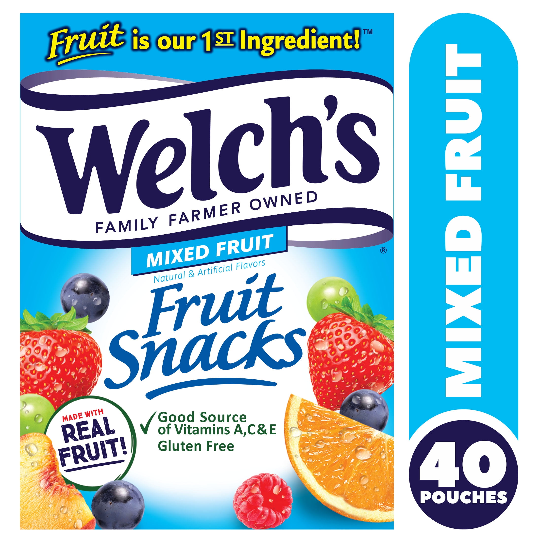 WELCHS MADE WITH REAL FRUIT SNACKS MIXED FRUIT 40 COUNT 0.8 OZ FOR AMERIKASEPETIM