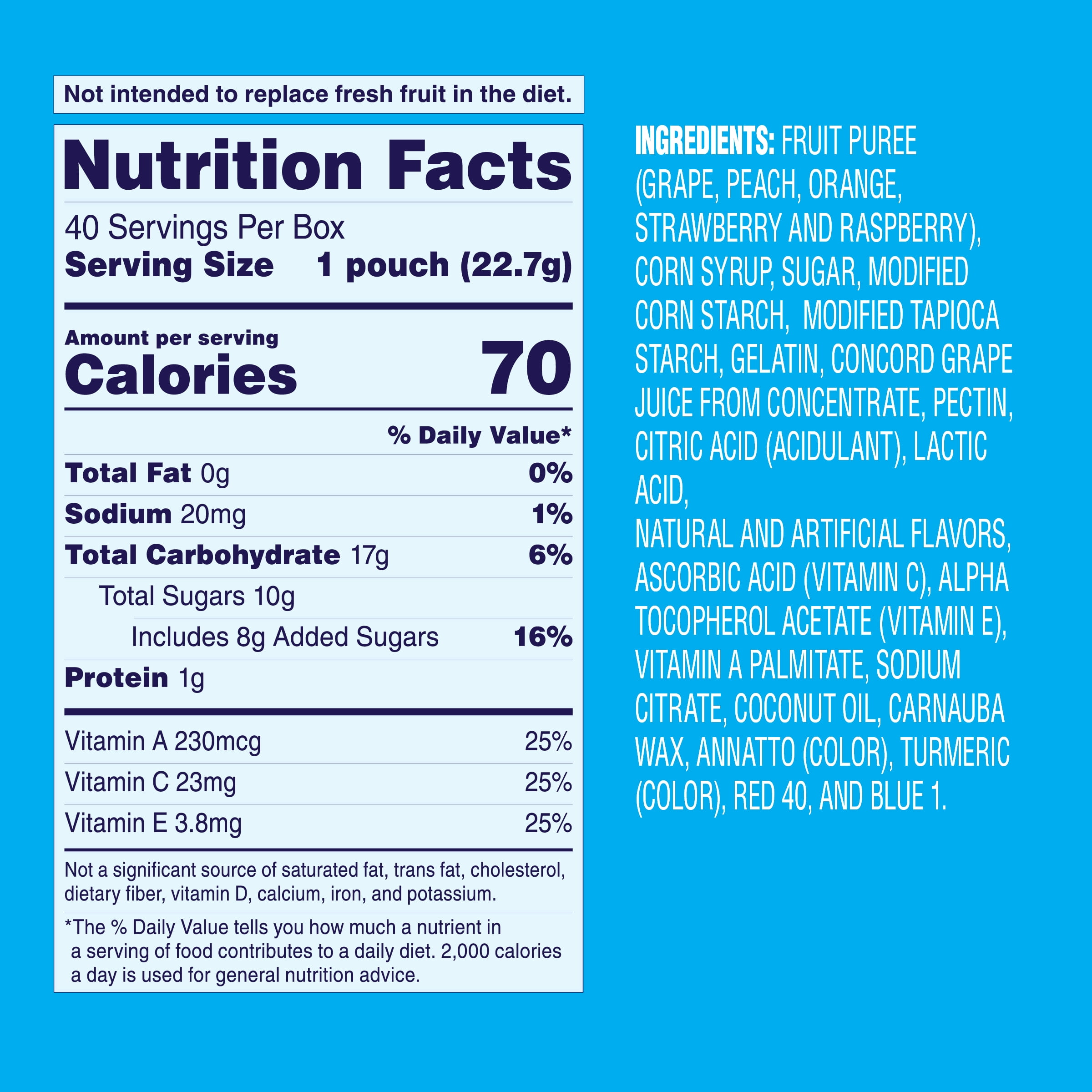 WELCHS MADE WITH REAL FRUIT SNACKS MIXED FRUIT 40 COUNT 0.8 OZ FOR AMERIKASEPETIM