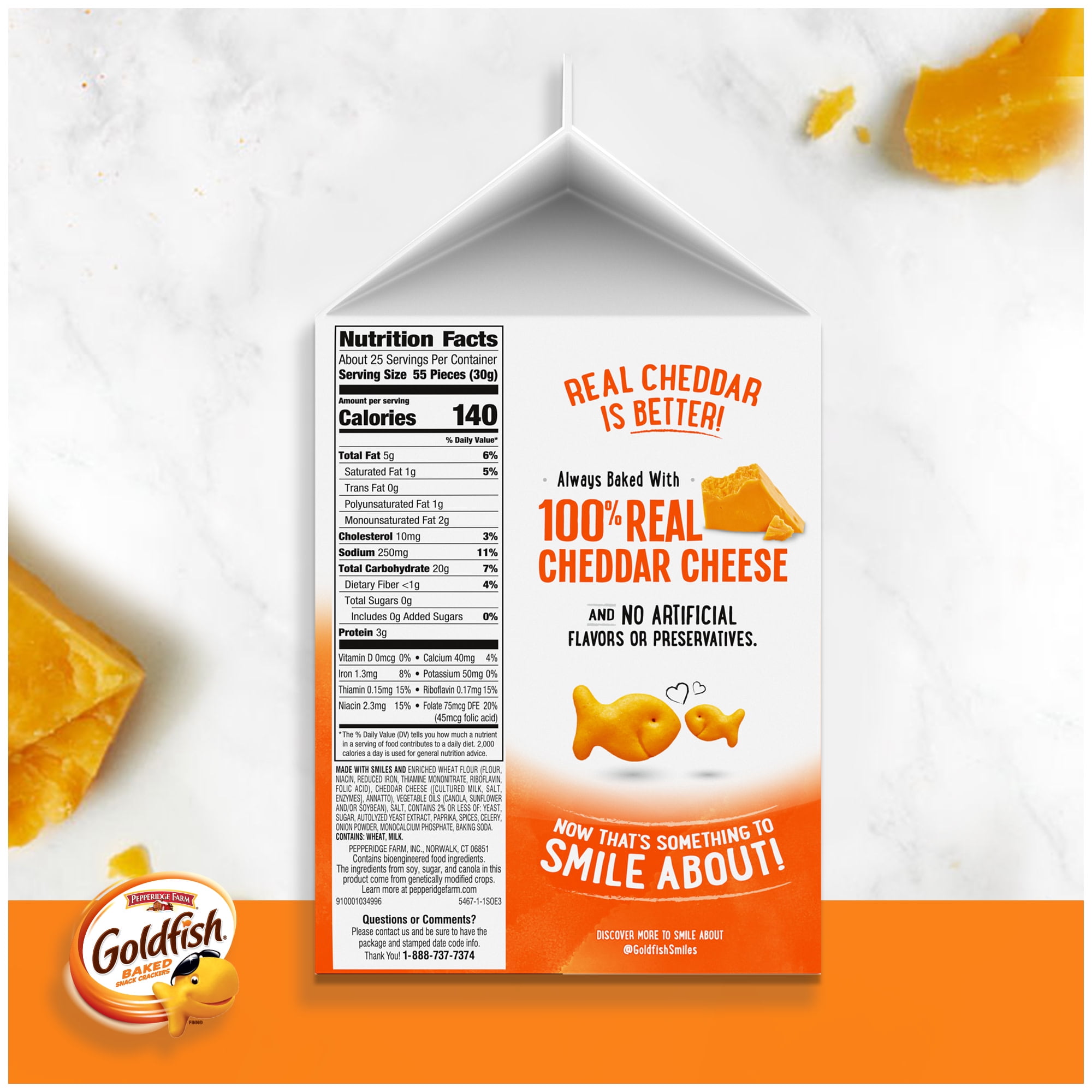 Goldfish Cheddar Cheese Crackers 27.3 oz Carton