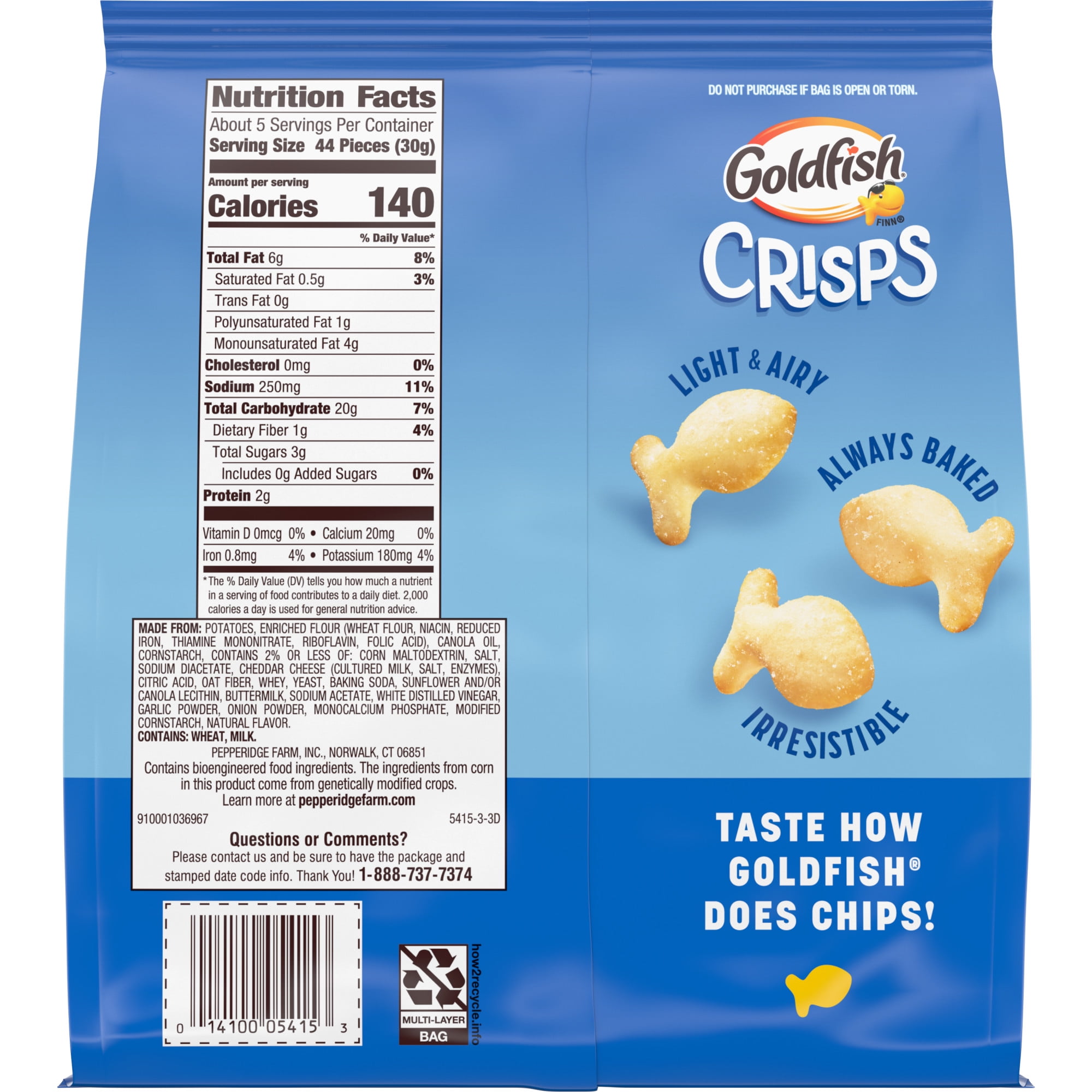 Goldfish Crisps Salt Vinegar Flavored Baked Chip Crackers 6.25 oz Bag for Amerikasepetim