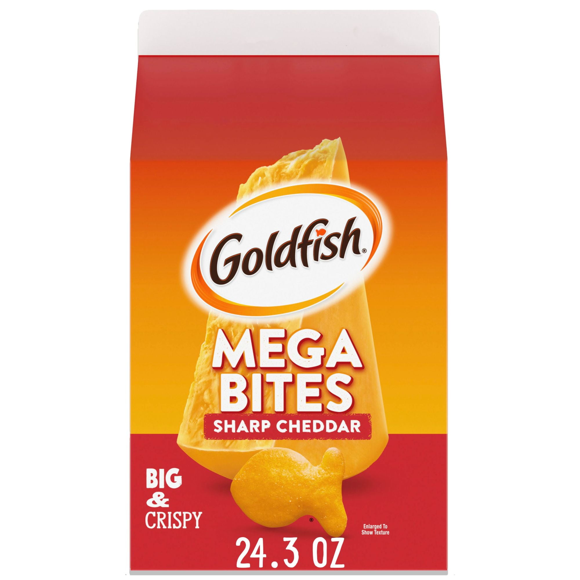 Goldfish Mega Bites Sharp Cheddar Crackers 24.3 oz Carton for Online Purchase