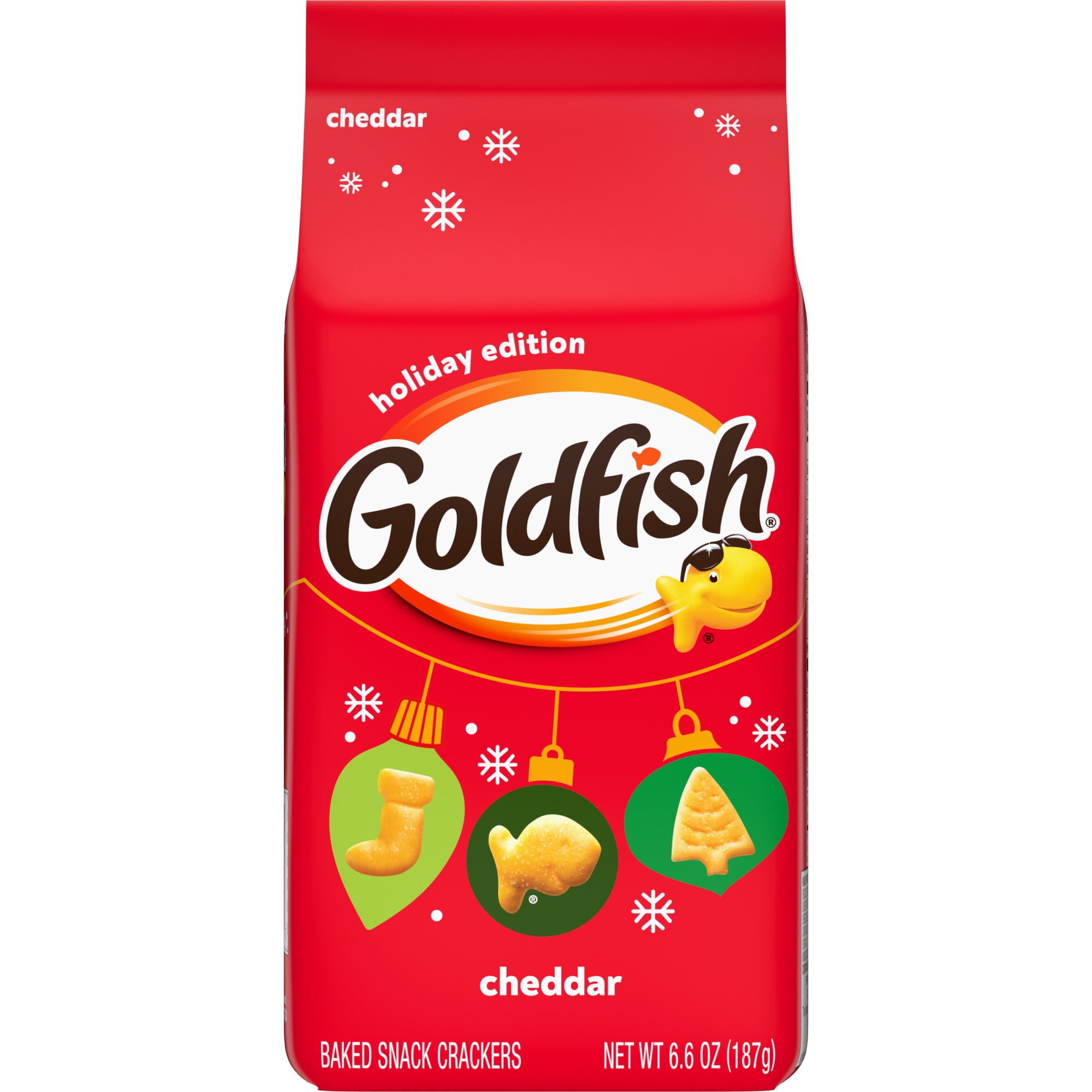 Goldfish Holiday Shapes Cheddar Crackers 6.6 oz Bag