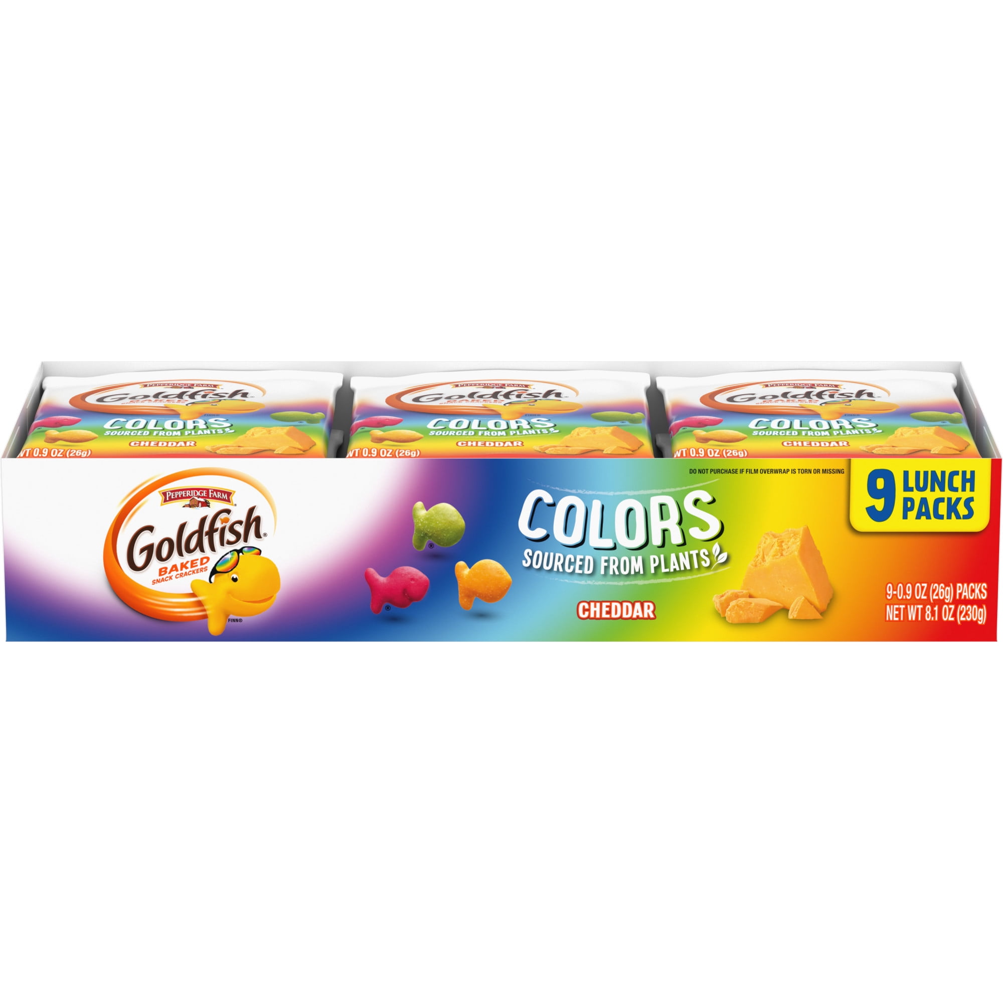 Goldfish Colors Crackers Snack Pack 0.9 oz 9 CT Multi Pack Tray