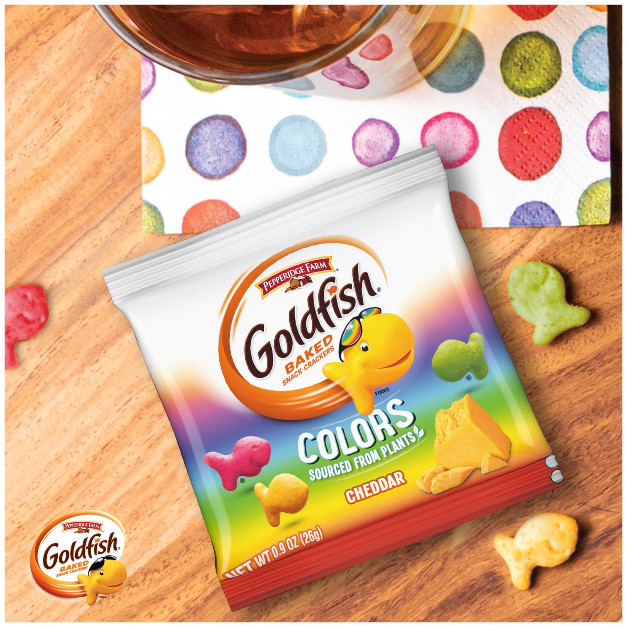 Goldfish Colors Crackers Snack Pack 0.9 oz 9 CT Multi Pack Tray