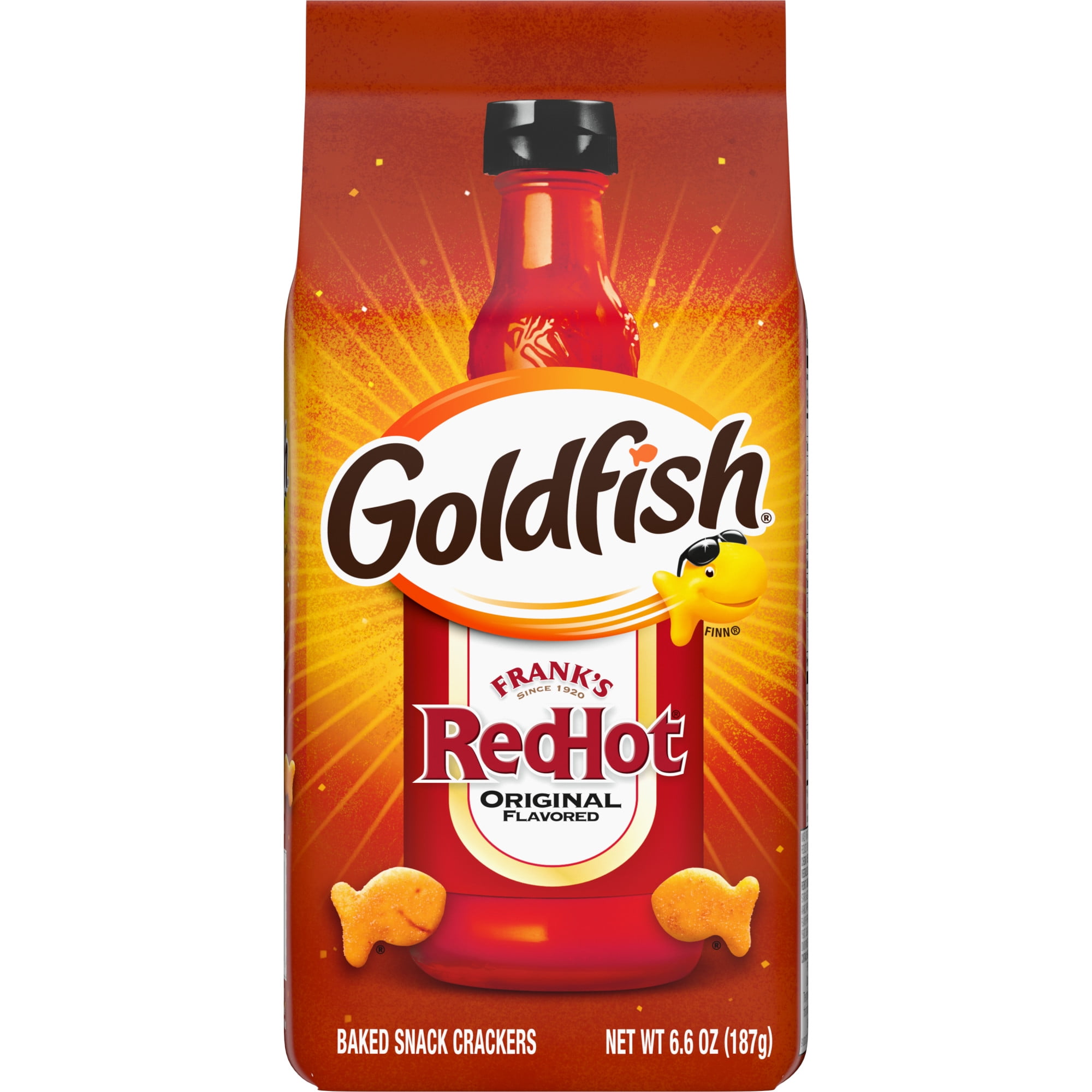 Goldfish Crackers Franks RedHot Snack Crackers 6.6 oz Bag for Spicy Snacking