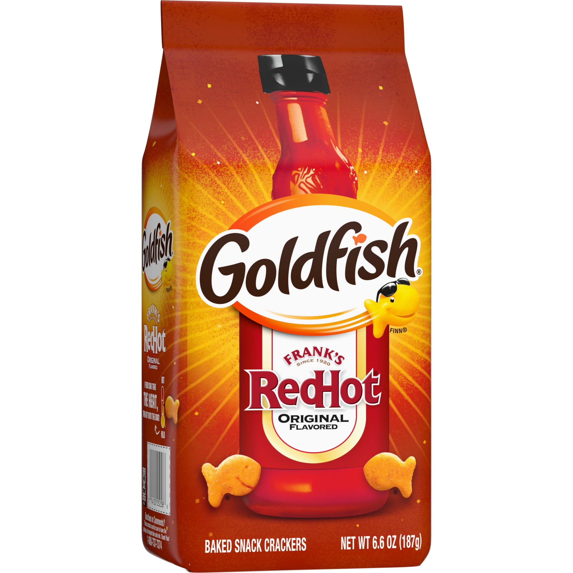 Goldfish Crackers Franks RedHot Snack Crackers 6.6 oz Bag for Spicy Snacking