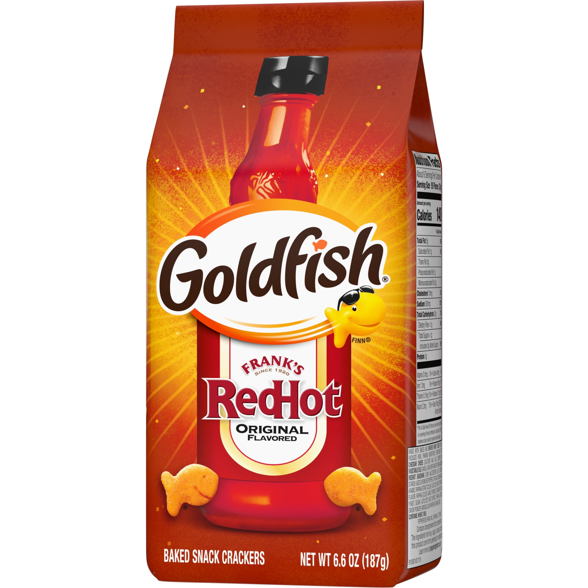 Goldfish Crackers Franks RedHot Snack Crackers 6.6 oz Bag for Spicy Snacking