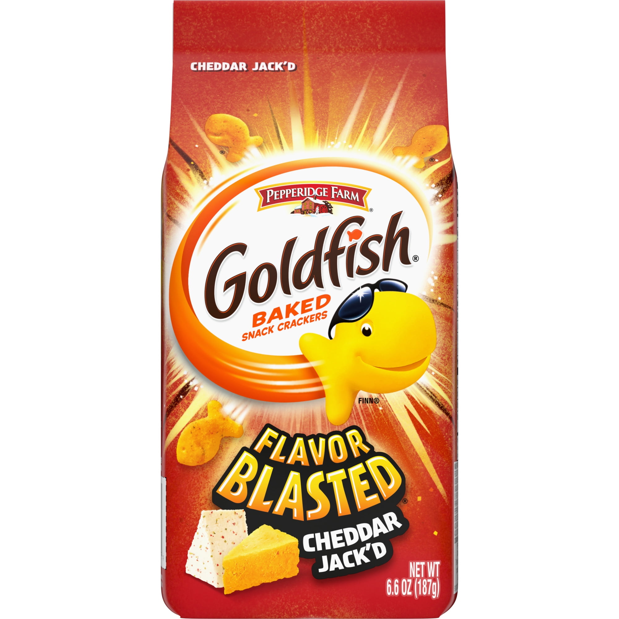 Goldfish Flavor Blasted Cheddar Jackd Crackers Snack 6.6 oz Bag