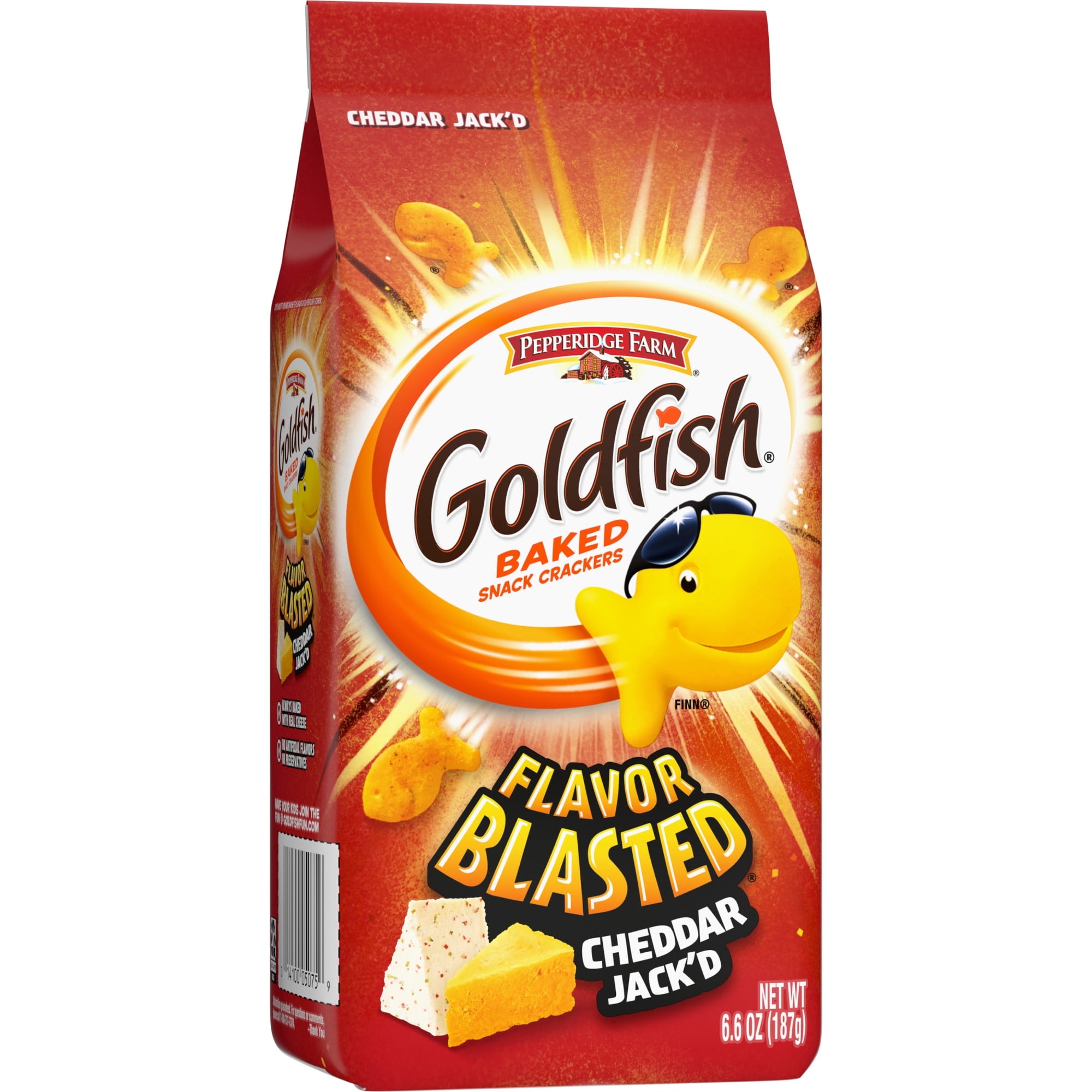 Goldfish Flavor Blasted Cheddar Jackd Crackers Snack 6.6 oz Bag