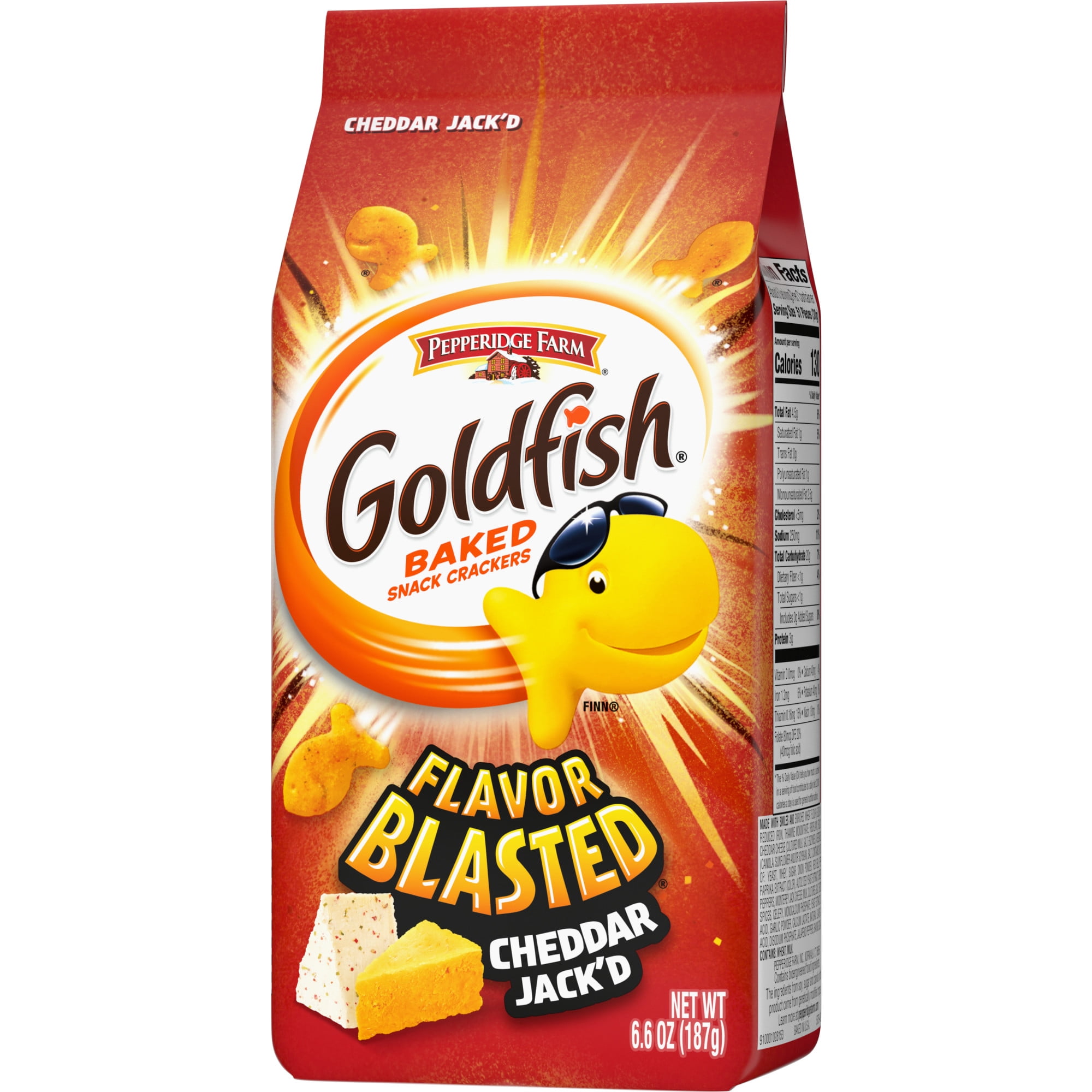 Goldfish Flavor Blasted Cheddar Jackd Crackers Snack 6.6 oz Bag