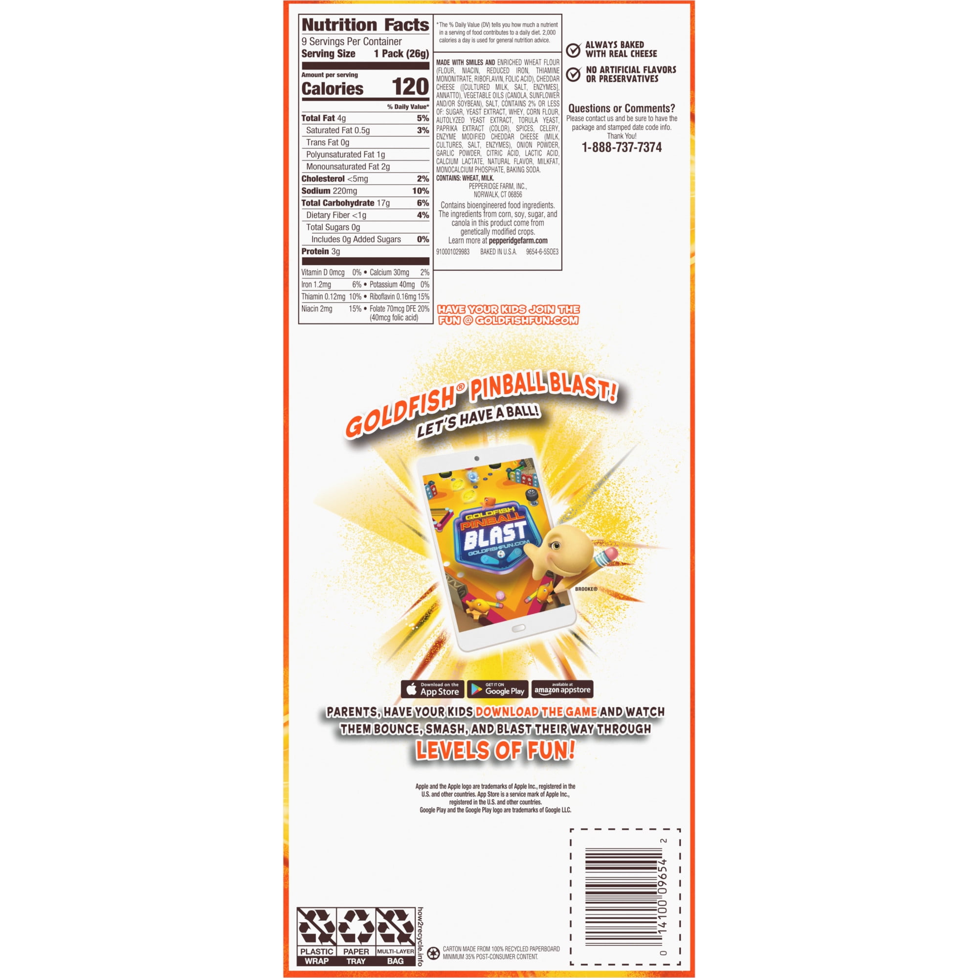 Goldfish Flavor Blasted Xtra Cheddar Cheese Baked Snack Crackers