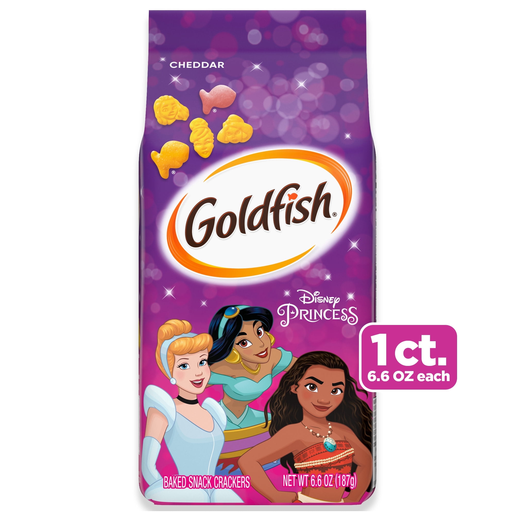 1 Pack Goldfish Disney Princess Cheddar Snack Crackers