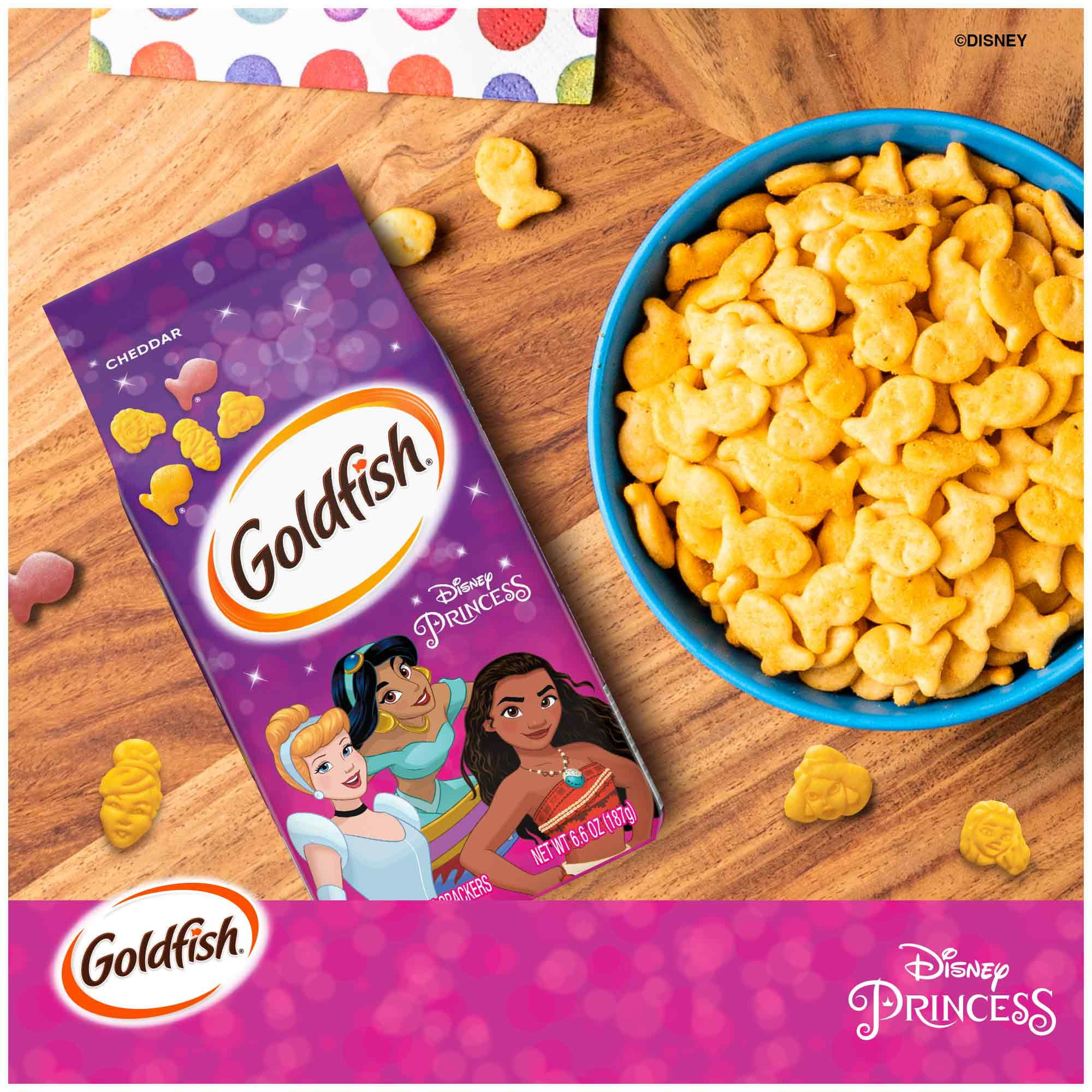 1 Pack Goldfish Disney Princess Cheddar Snack Crackers