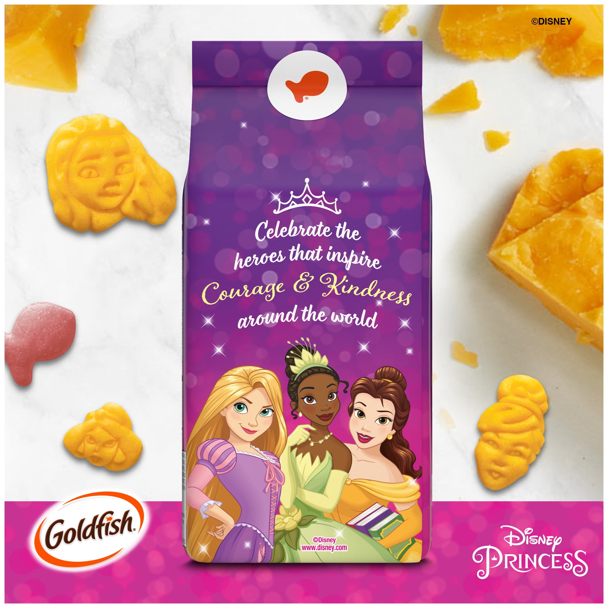 1 Pack Goldfish Disney Princess Cheddar Snack Crackers