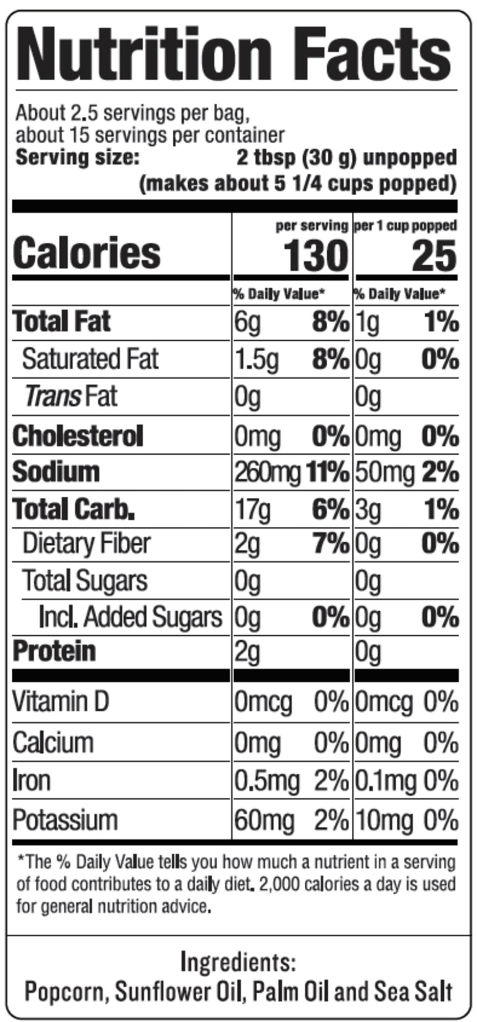 SkinnyPop Gluten Free Sea Salt Microwave Popcorn 2.8 oz 6 Count