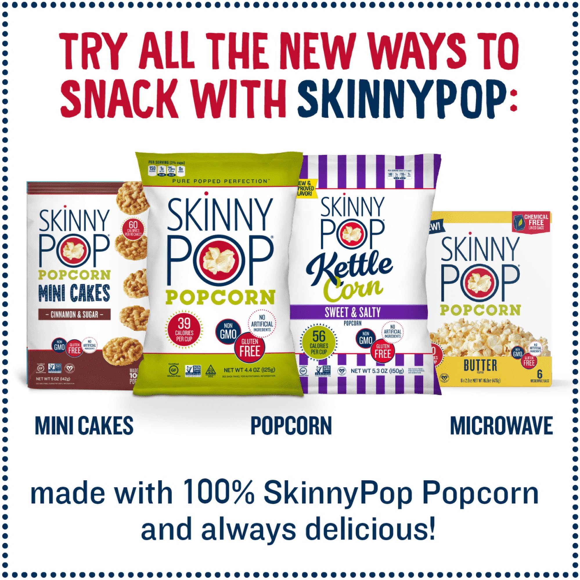 SkinnyPop Gluten Free Sea Salt Microwave Popcorn 2.8 oz 6 Count