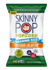 SkinnyPop Gluten Free Cheddar Jalapeño Popcorn 6.7 oz Sharing Size Bag