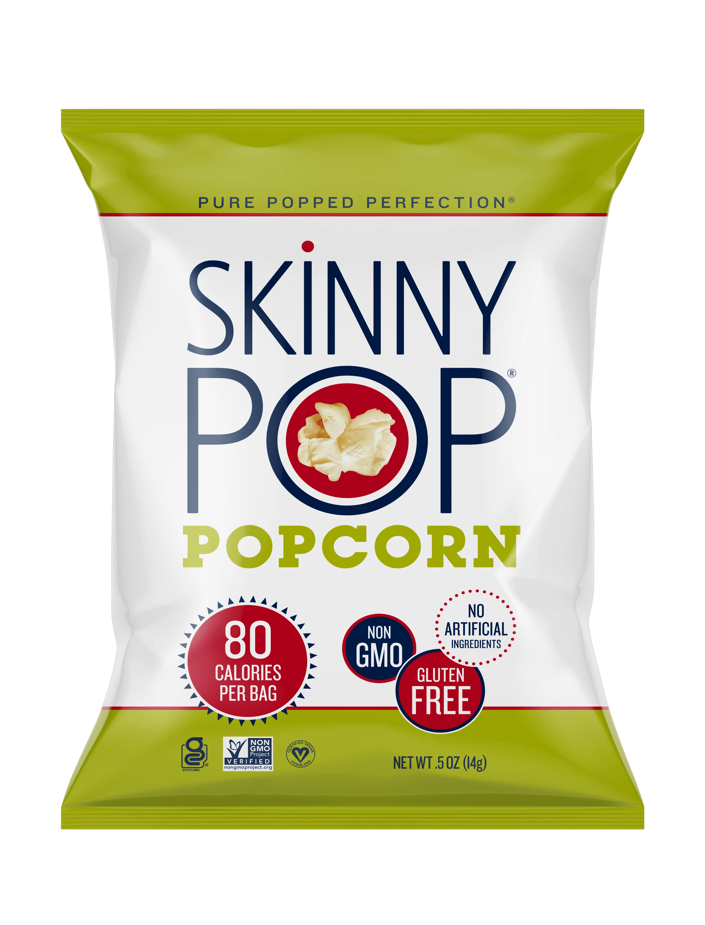 SkinnyPop Gluten Free Original Popcorn 0.5 oz Snack Size Bags 10 Count