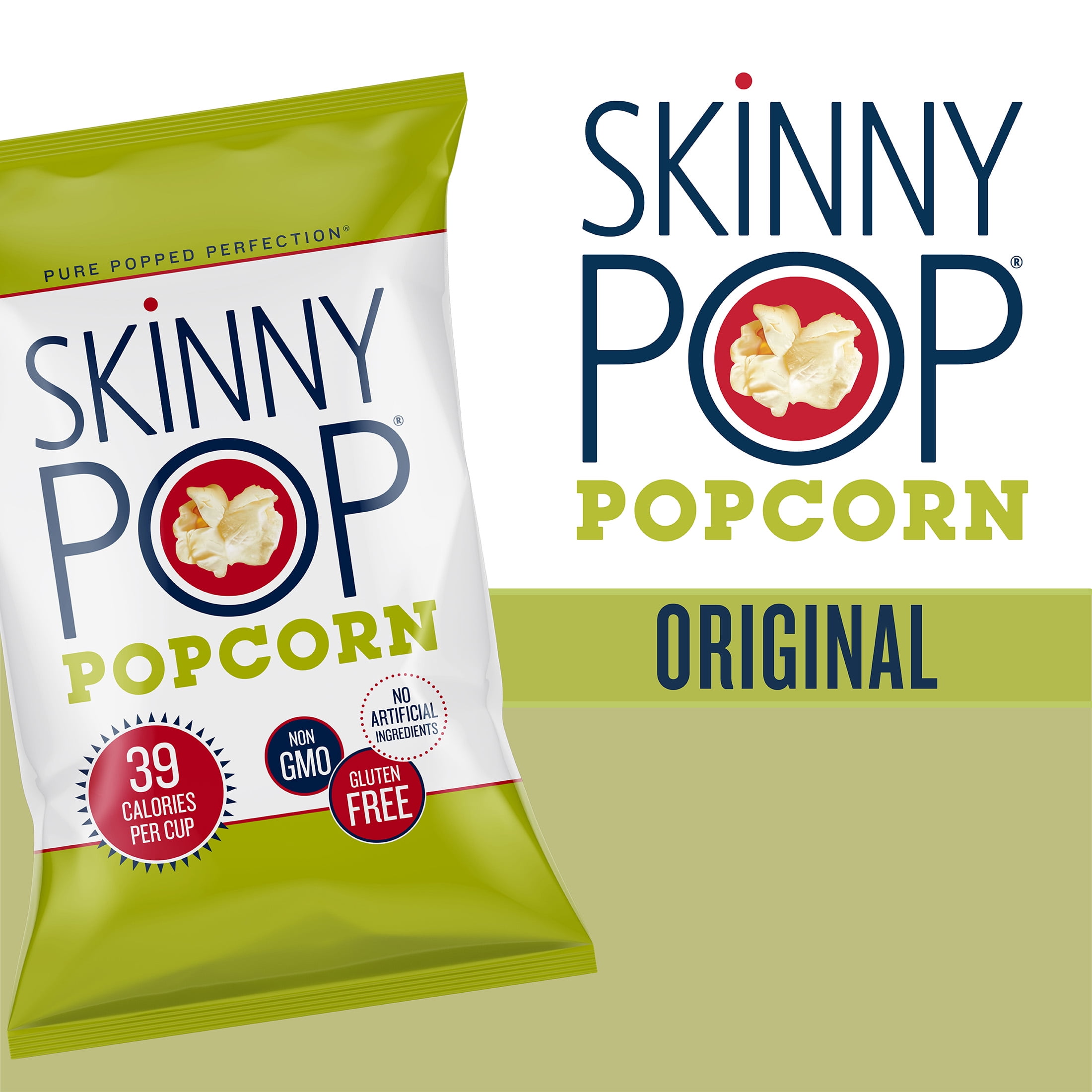 SkinnyPop Gluten Free Sea Salt Microwave Popcorn 2.8 oz 12 Count