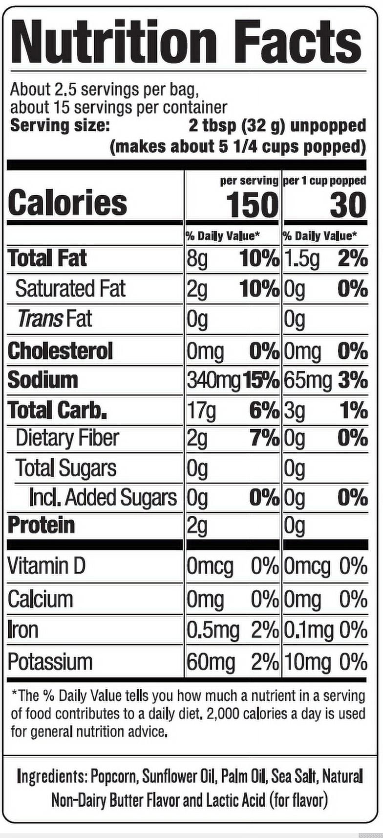 SkinnyPop Gluten Free Butter Microwave Popcorn 2.8 oz 6 Count