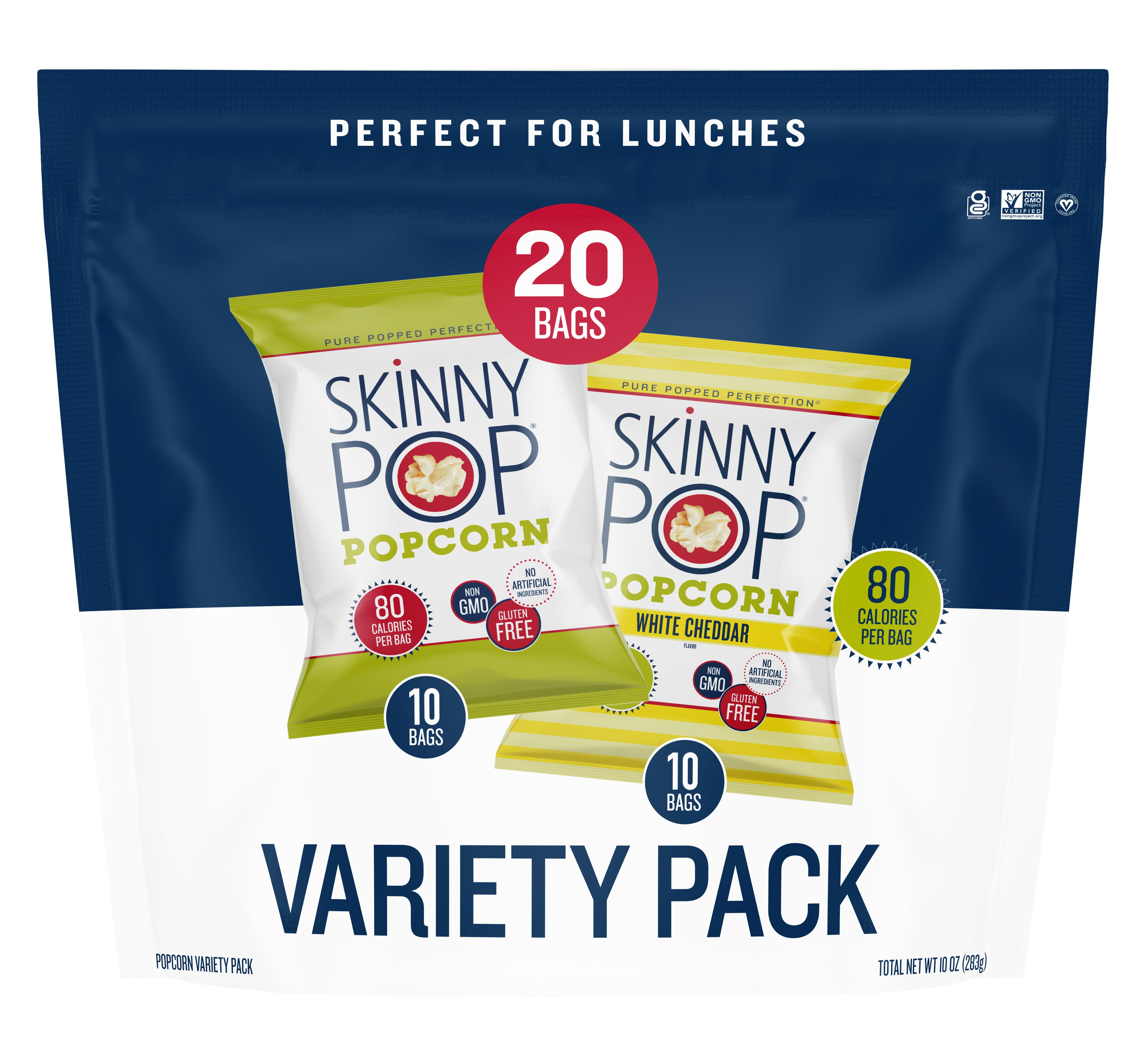 SkinnyPop Gluten Free Original White Cheddar Popcorn Variety Pack 20 Count