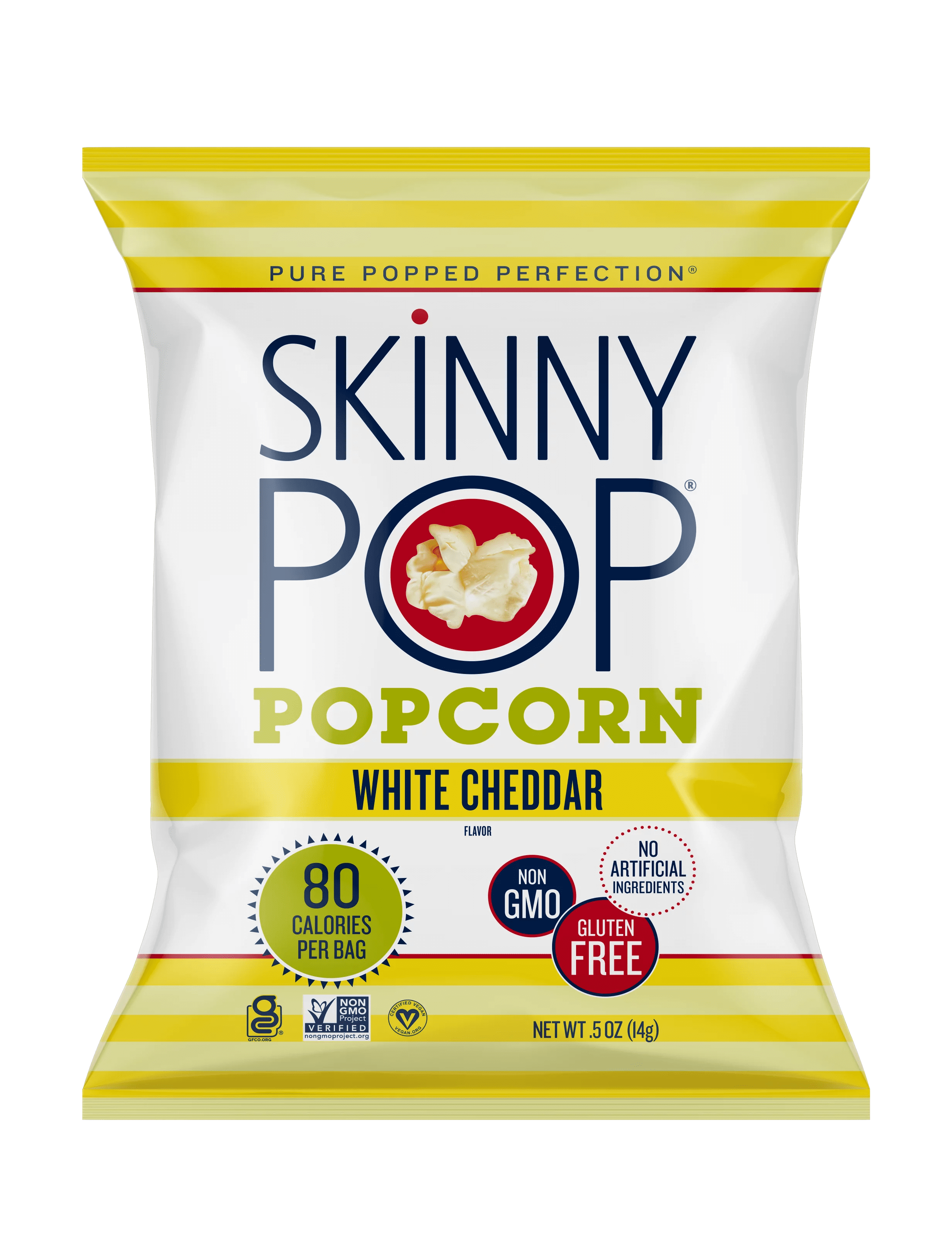 SkinnyPop Gluten Free White Cheddar Popcorn 0.5 oz Snack Size Bags 10 Count