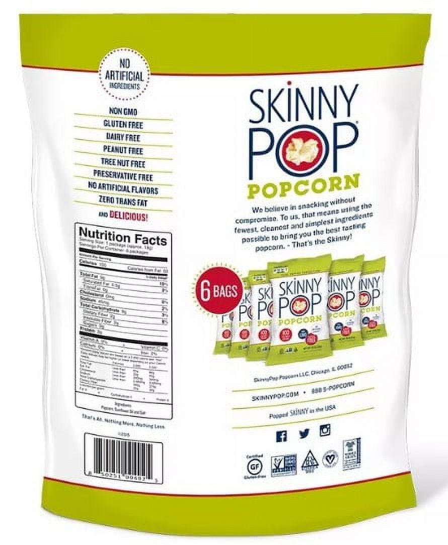 SkinnyPop 100 Calorie Original Skinny Pack 6 Ct 0.65 Oz Bags