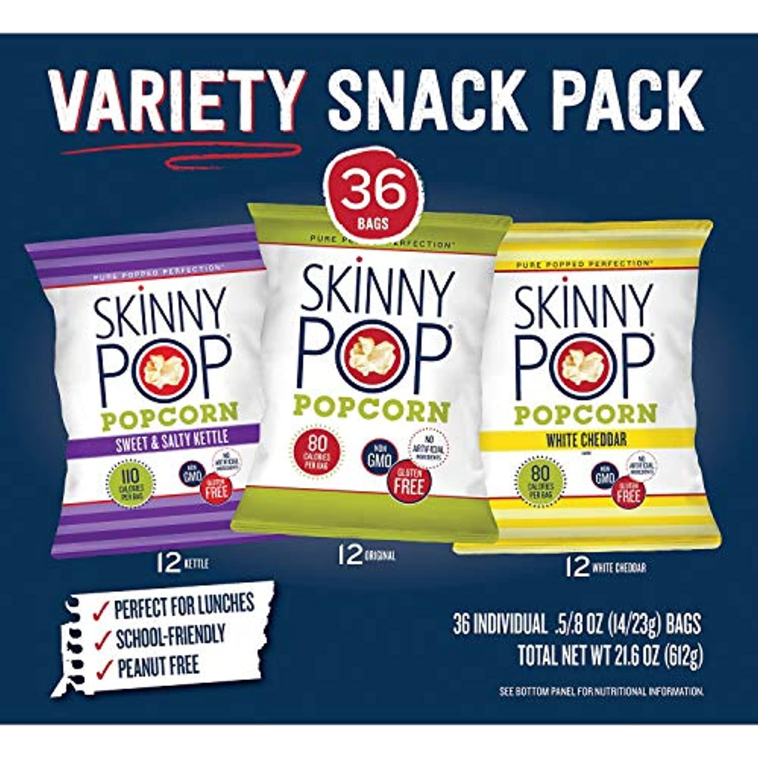 Skinny Pop Popcorn Variety Snack Pack 36 Count