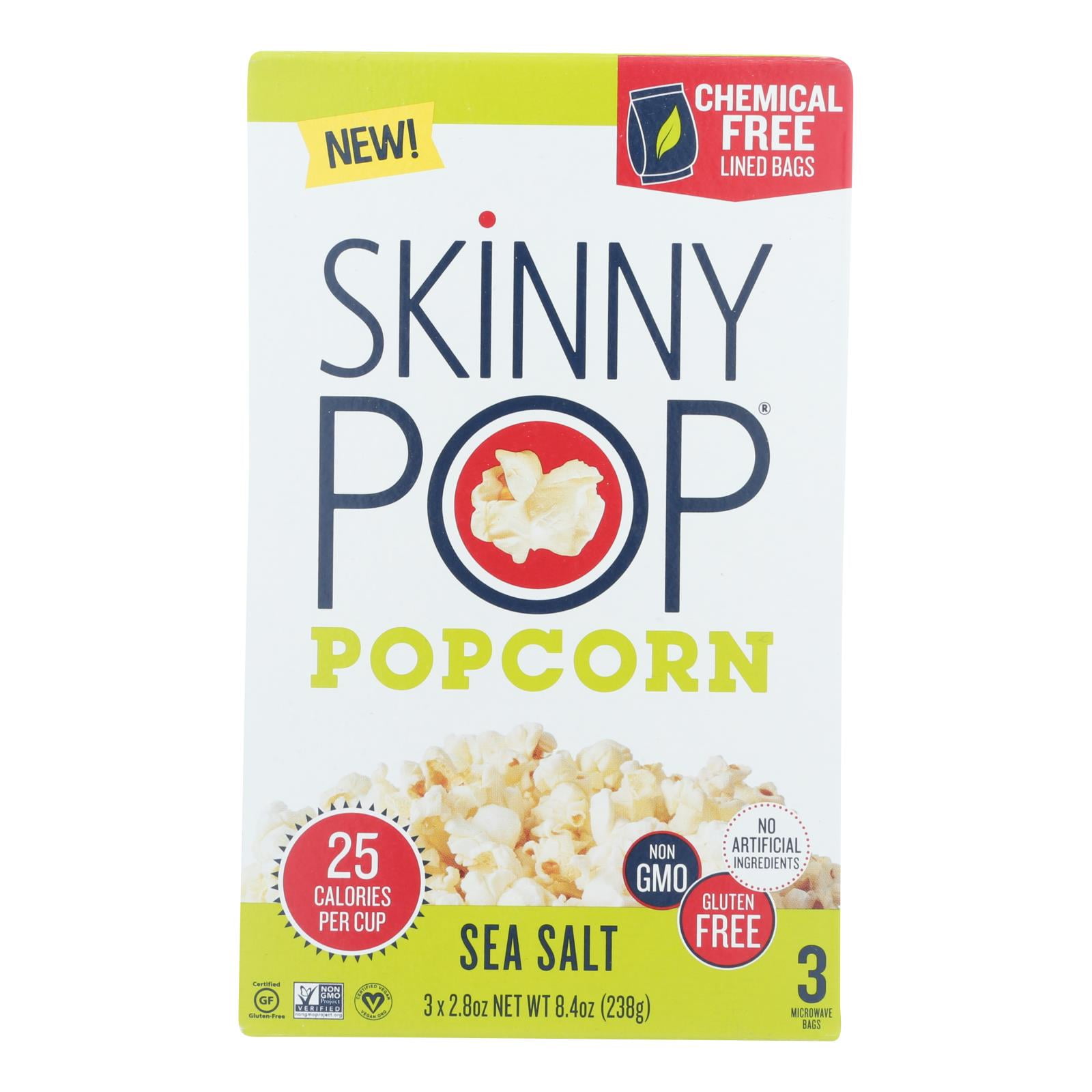 Skinnypop Popcorn Popcorn Micro Sea Salt 3 Pack for Healthy Snacking