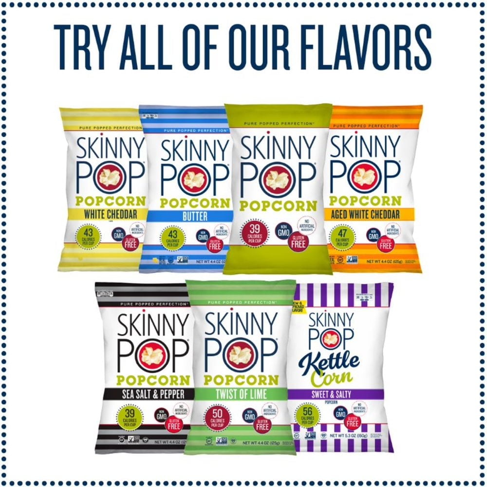 SkinnyPop Original Popcorn Gluten Free Non-GMO 1 Oz