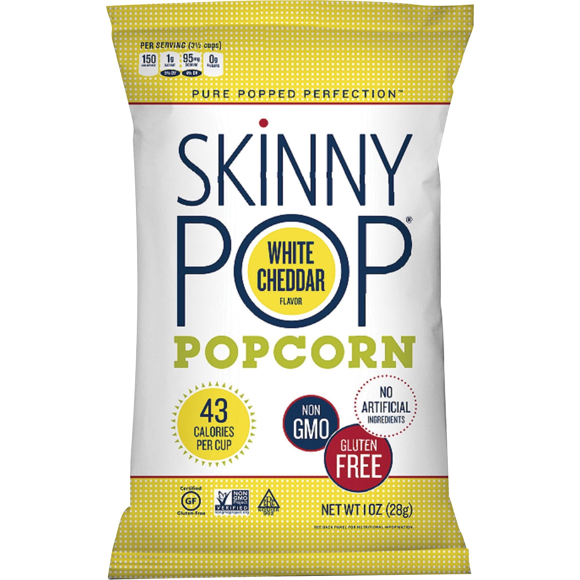 SkinnyPop Gluten Free White Cheddar Popcorn 1 oz